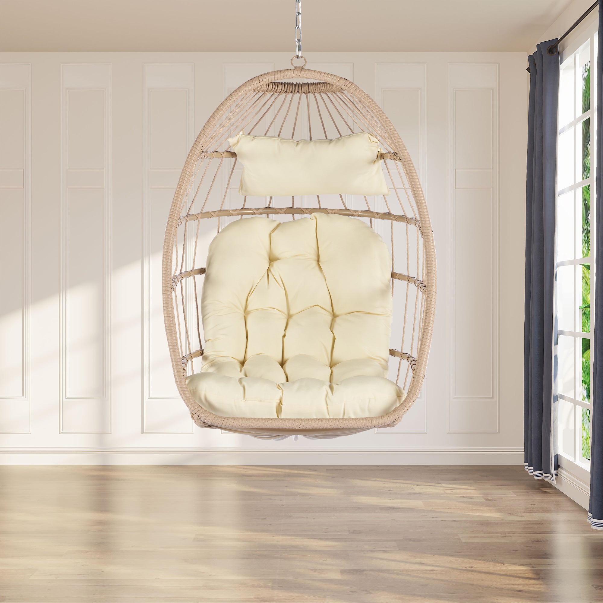 Foldable Rattan Outdoor Swing Chair