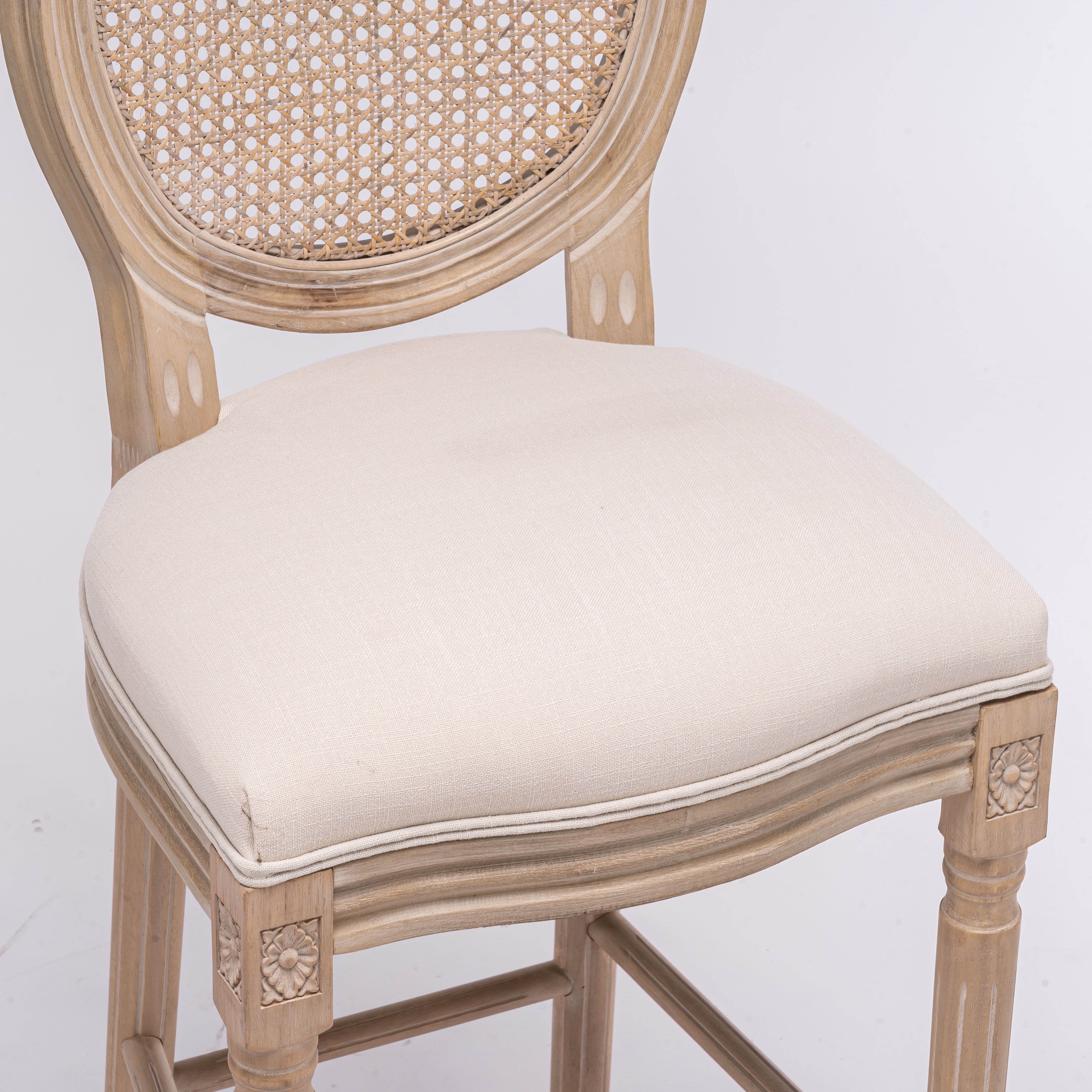 French Country Wooden Barstools,Set of  2