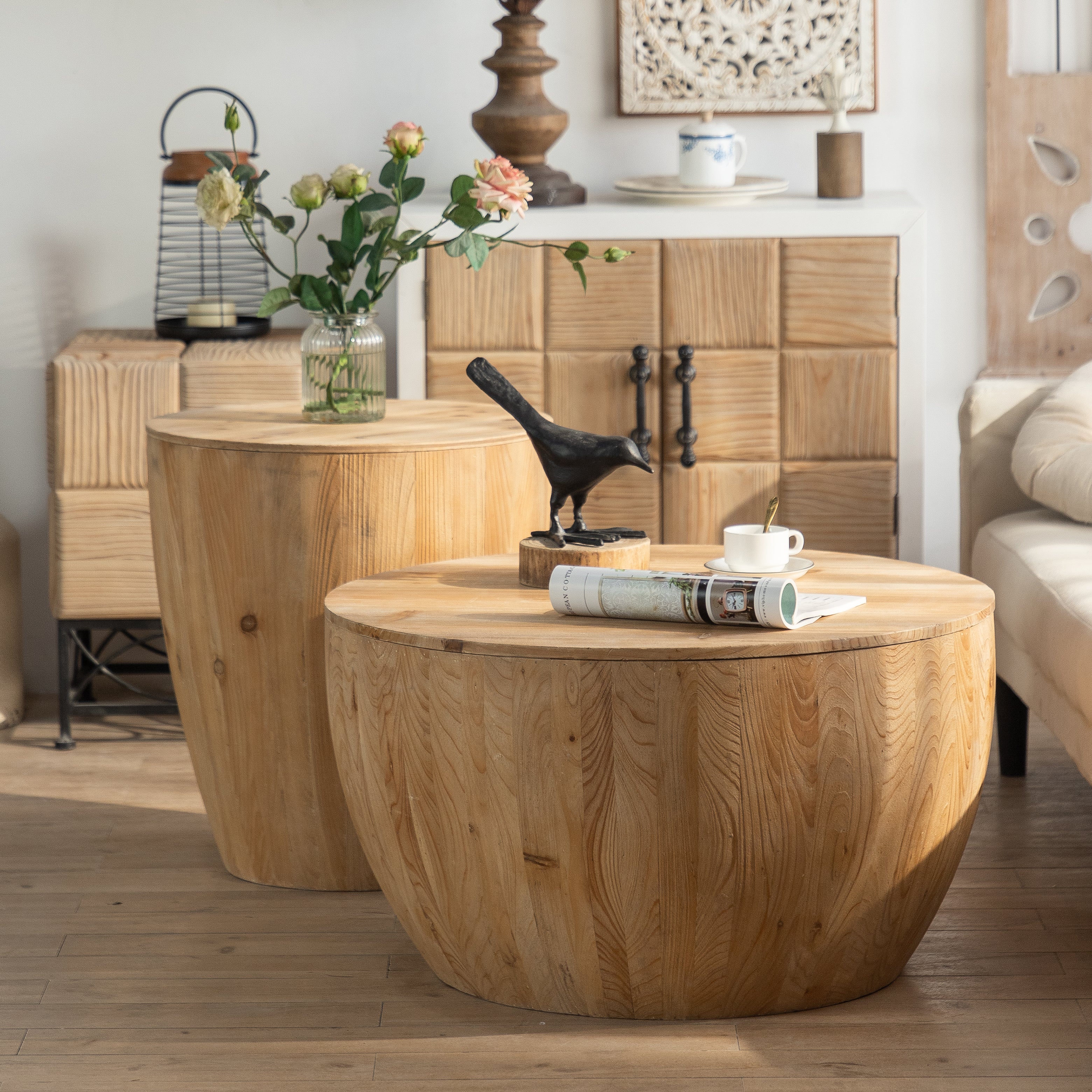 Bucket Shaped Drum Coffee Table