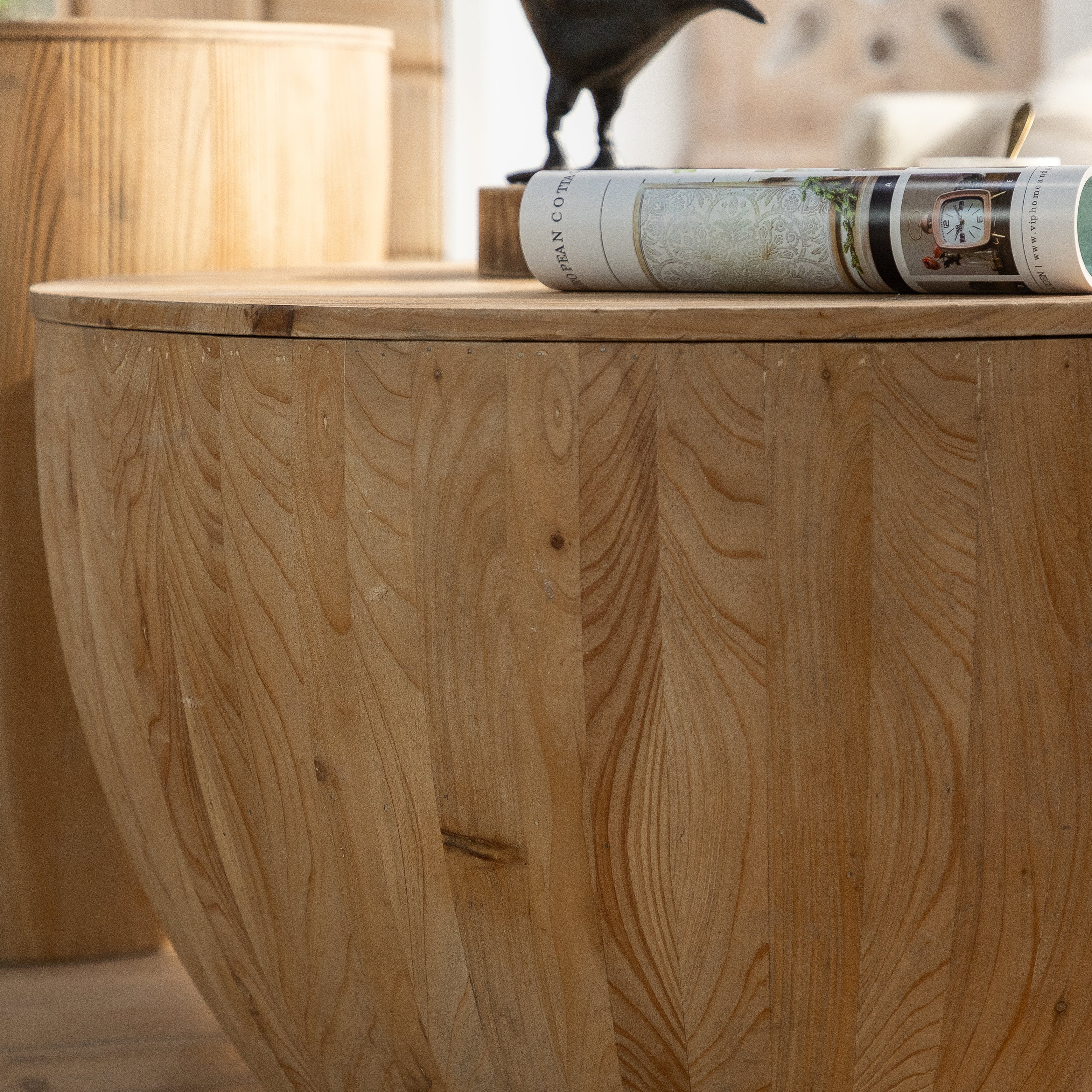 Bucket Shaped Drum Coffee Table