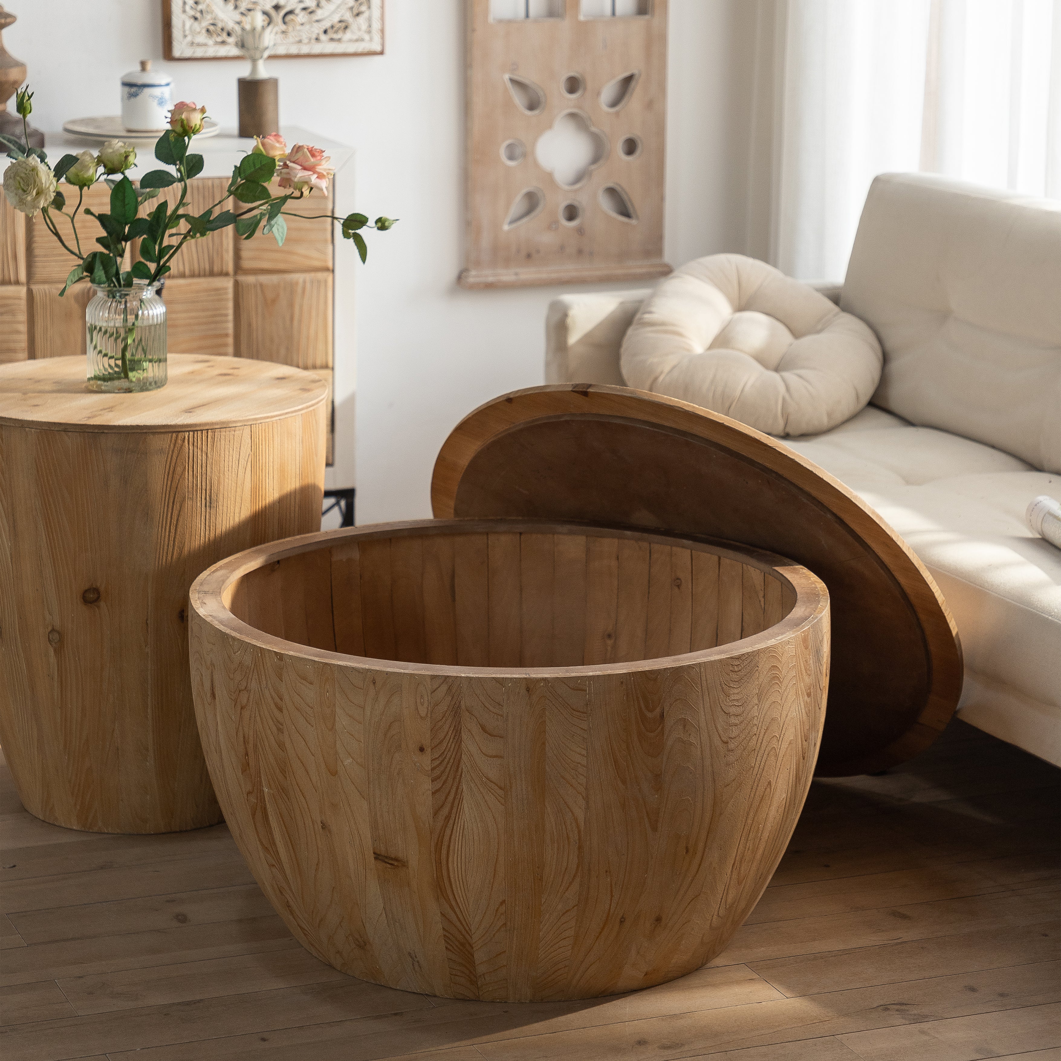 Bucket Shaped Drum Coffee Table