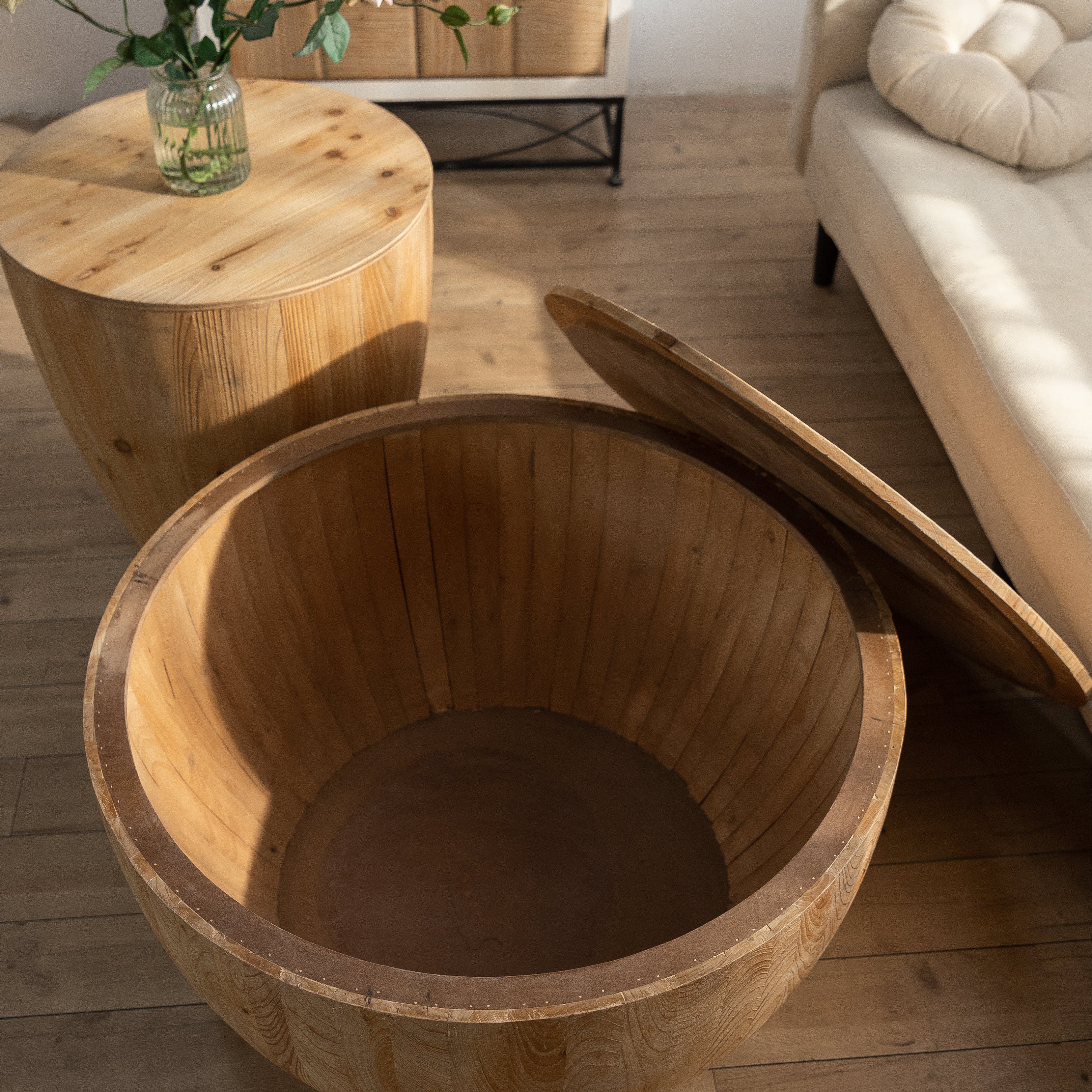 Bucket Shaped Drum Coffee Table Set