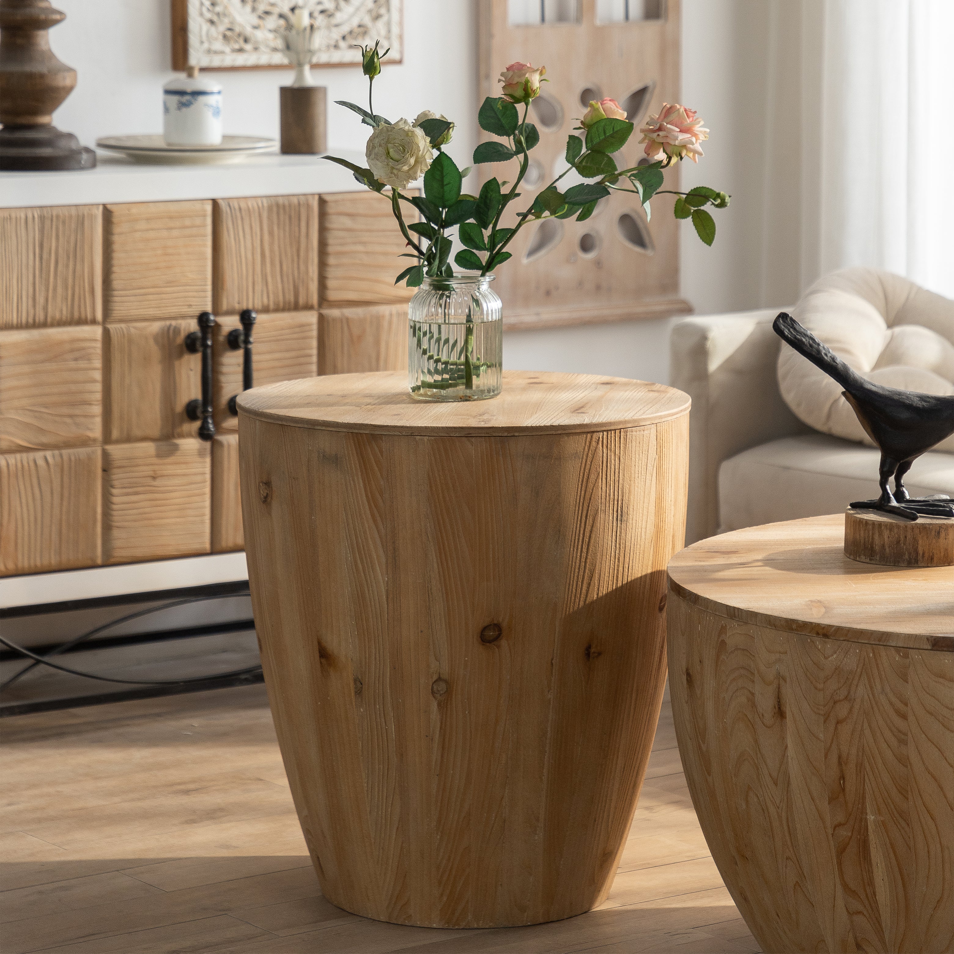 Bucket Shaped Drum Coffee Table Set