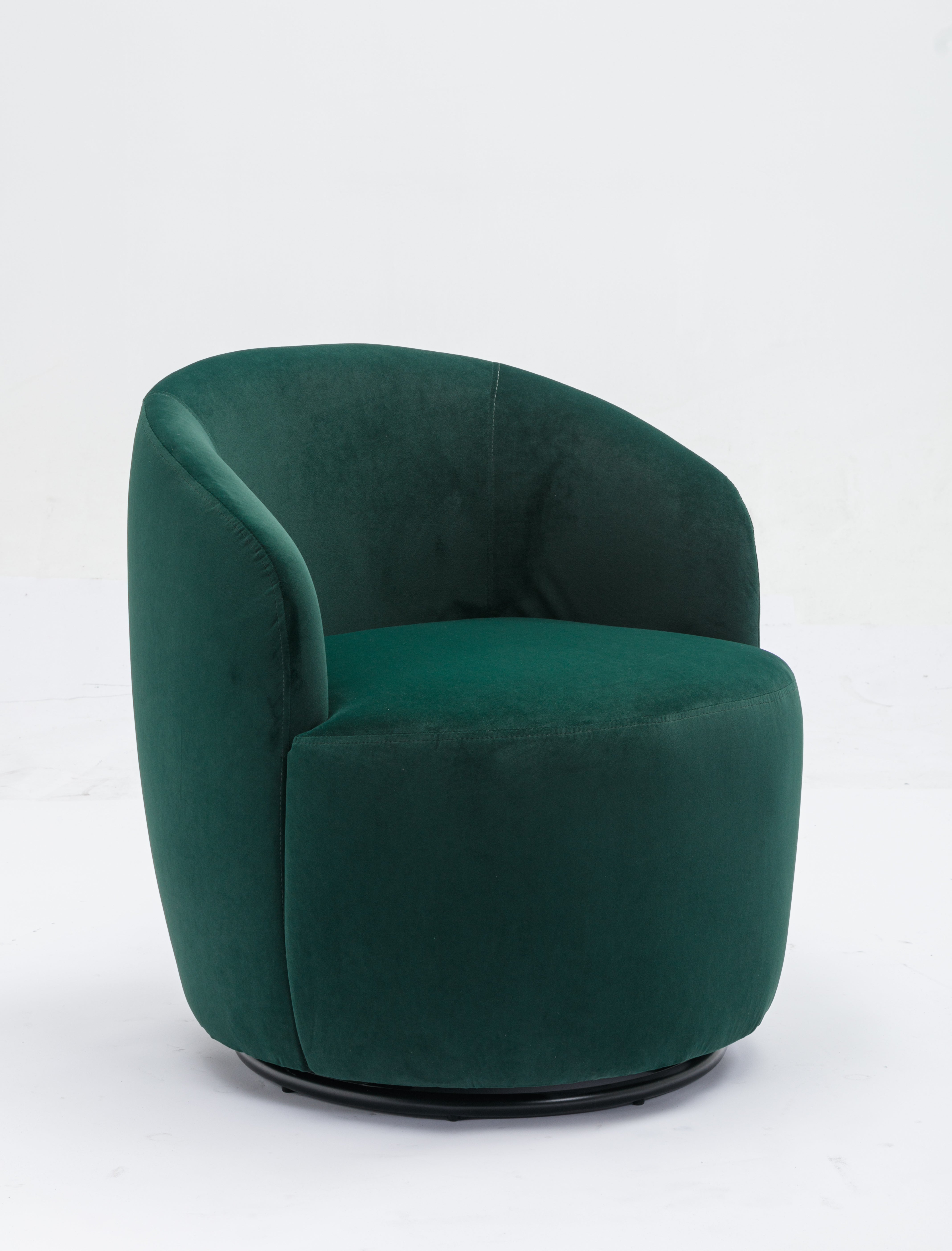 Swivel Barrel Accent Chair with Velvet Fabric