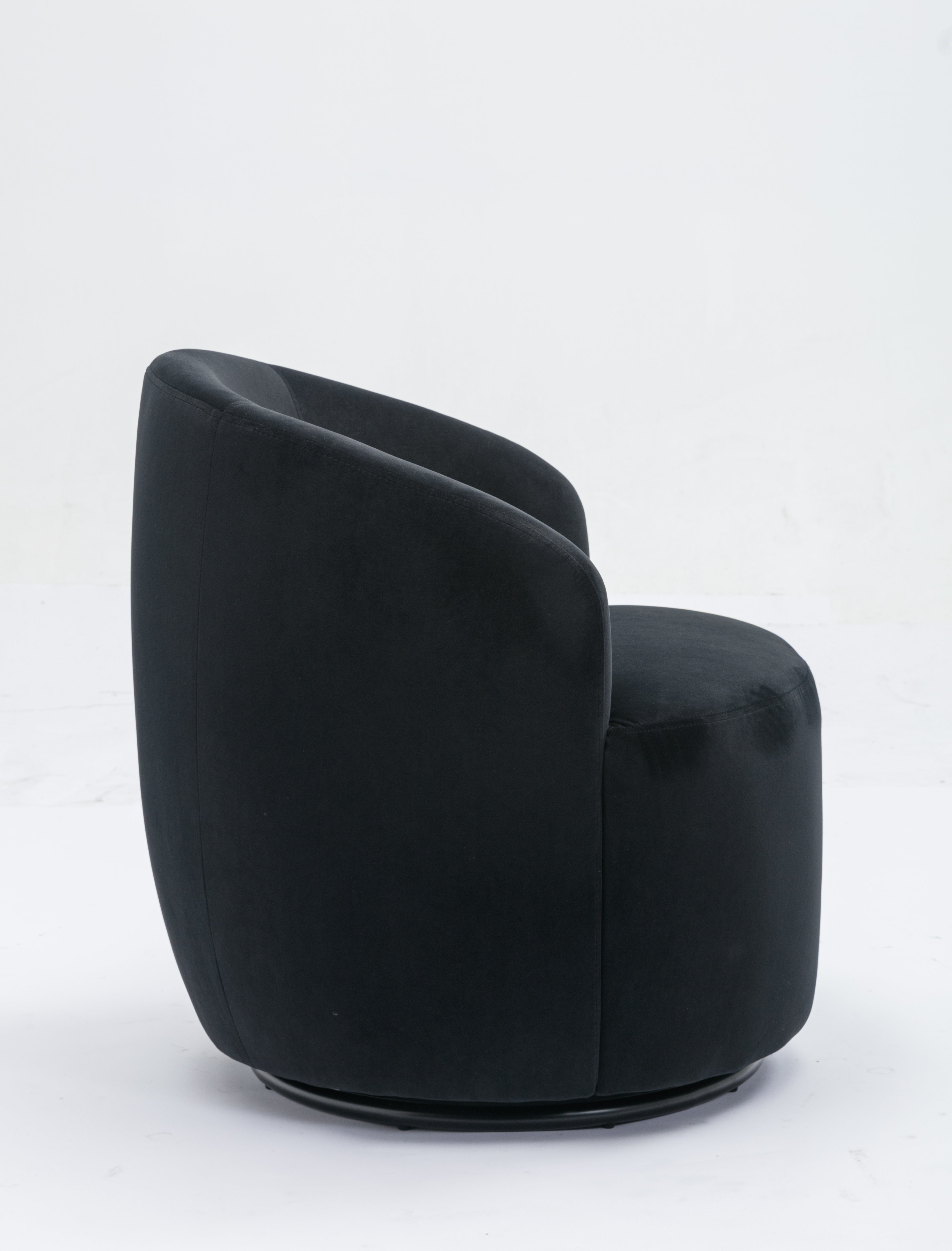 Swivel Barrel Accent Chair with Velvet Fabric