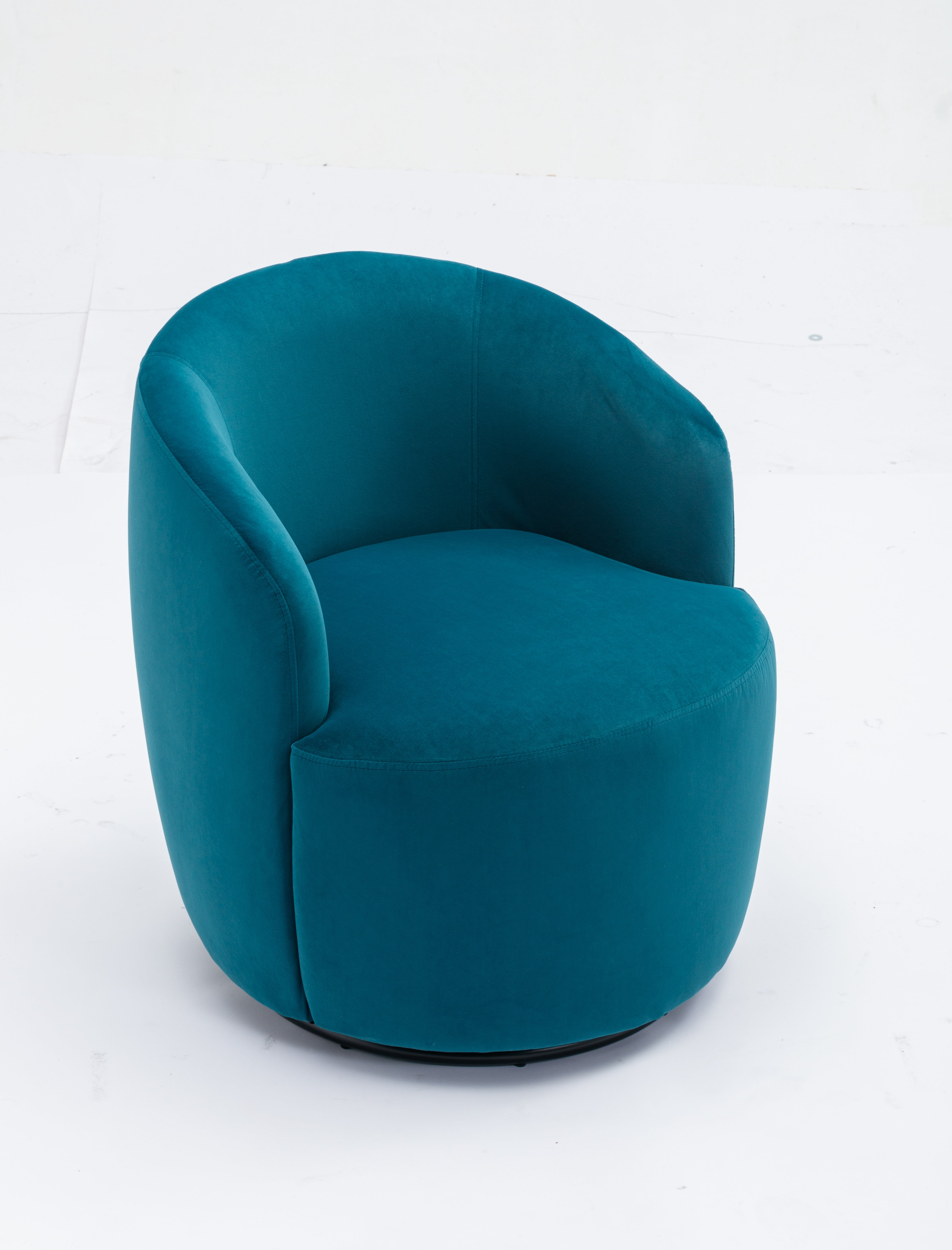 Swivel Barrel Accent Chair with Velvet Fabric