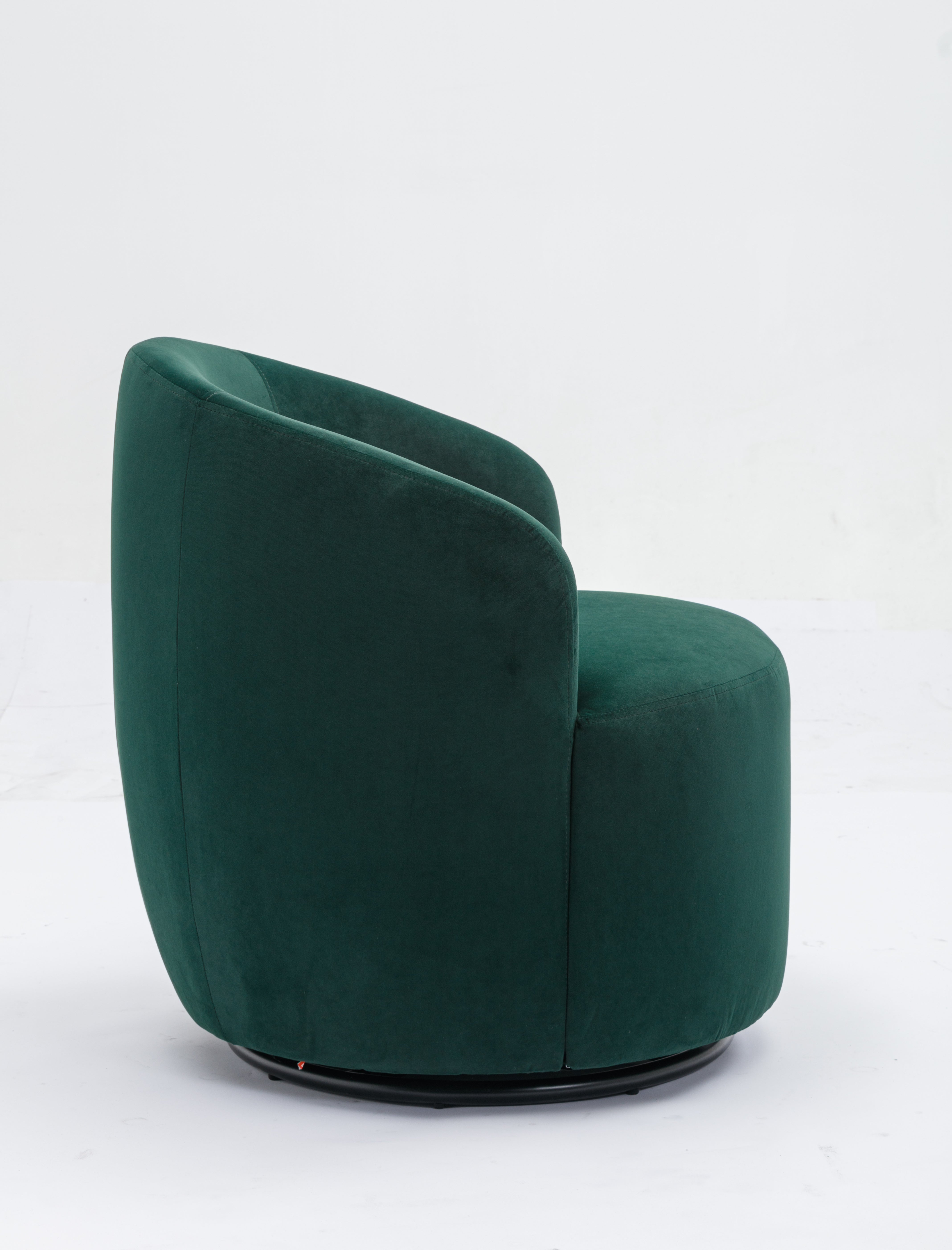 Swivel Barrel Accent Chair with Velvet Fabric