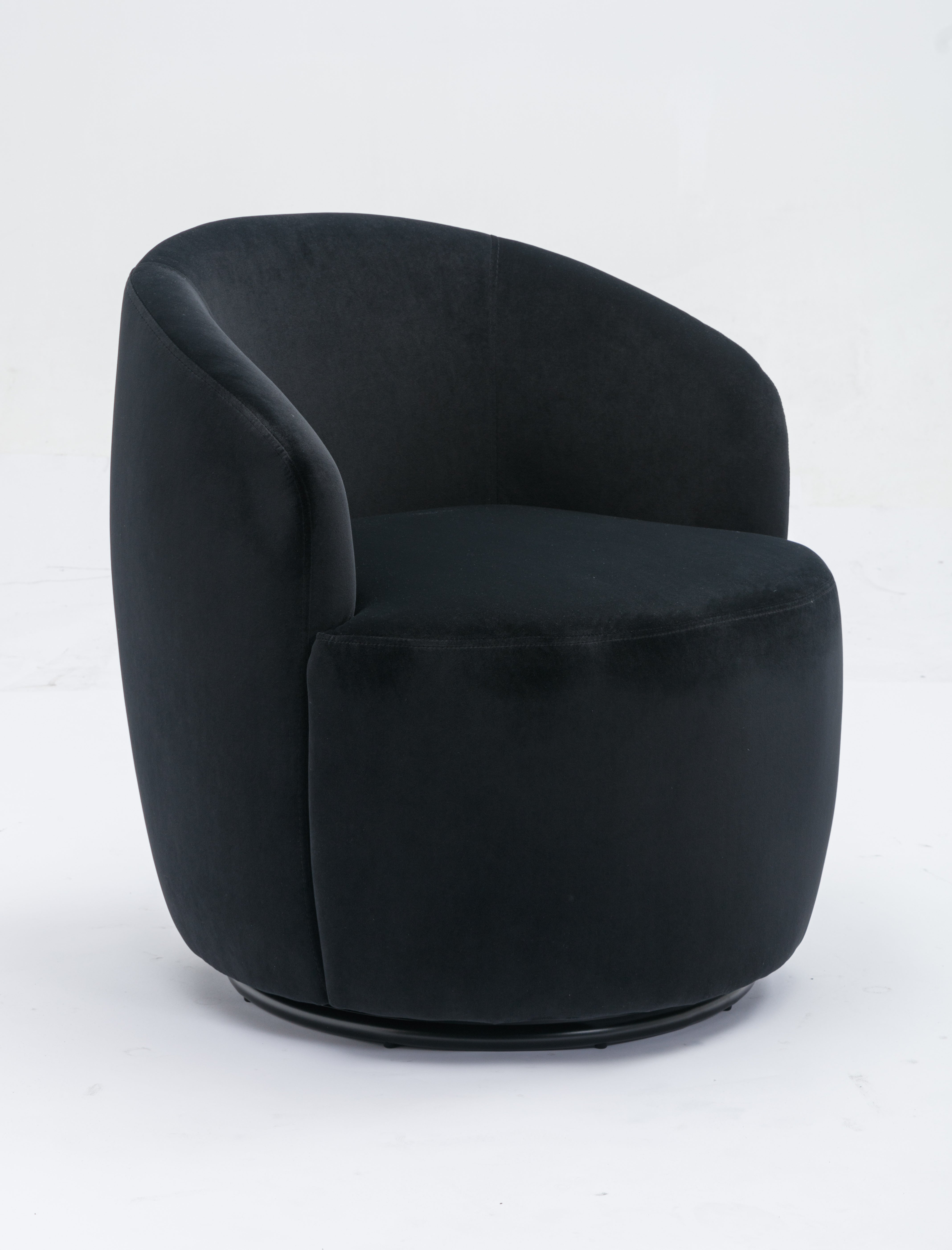 Swivel Barrel Accent Chair with Velvet Fabric