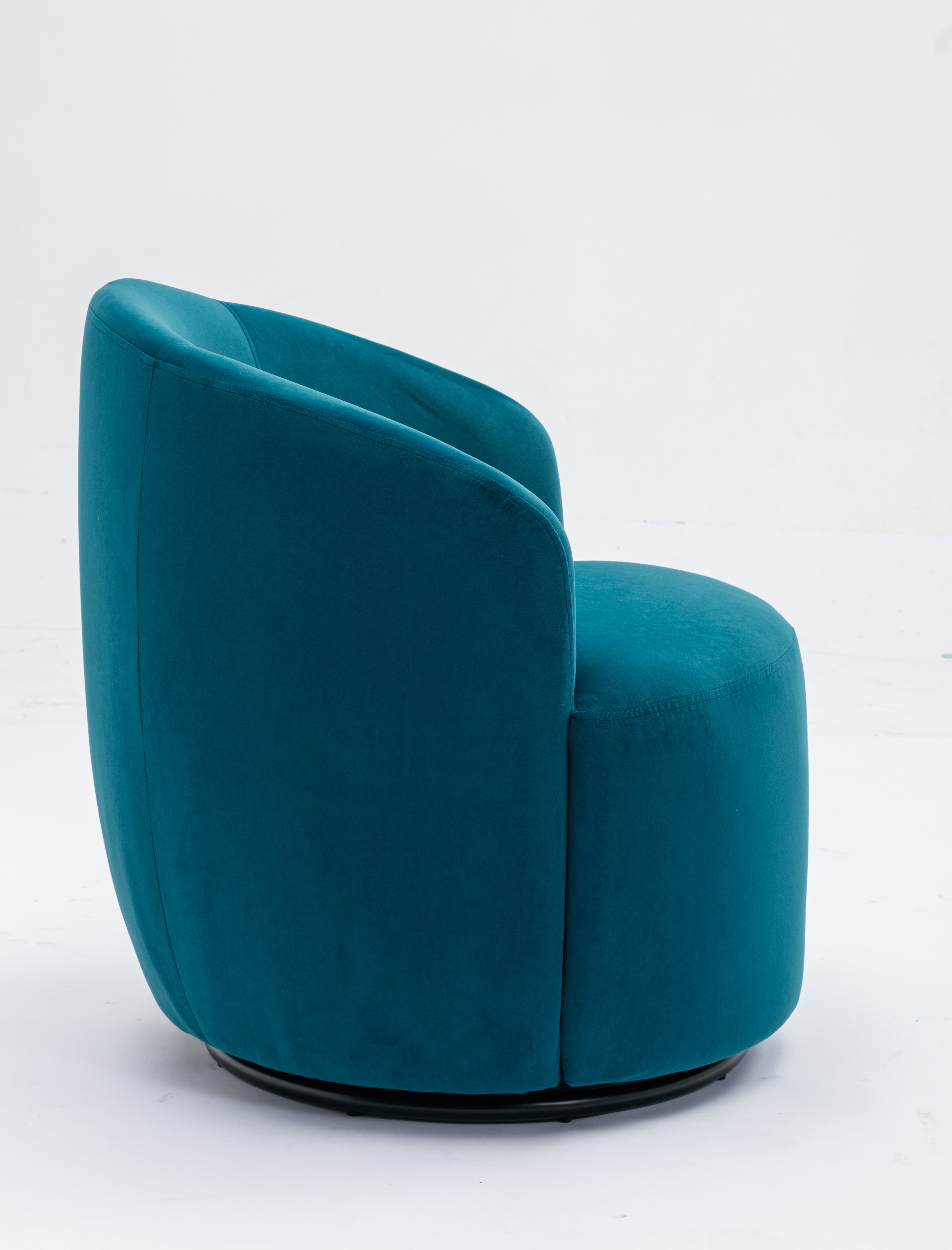 Swivel Barrel Accent Chair with Velvet Fabric