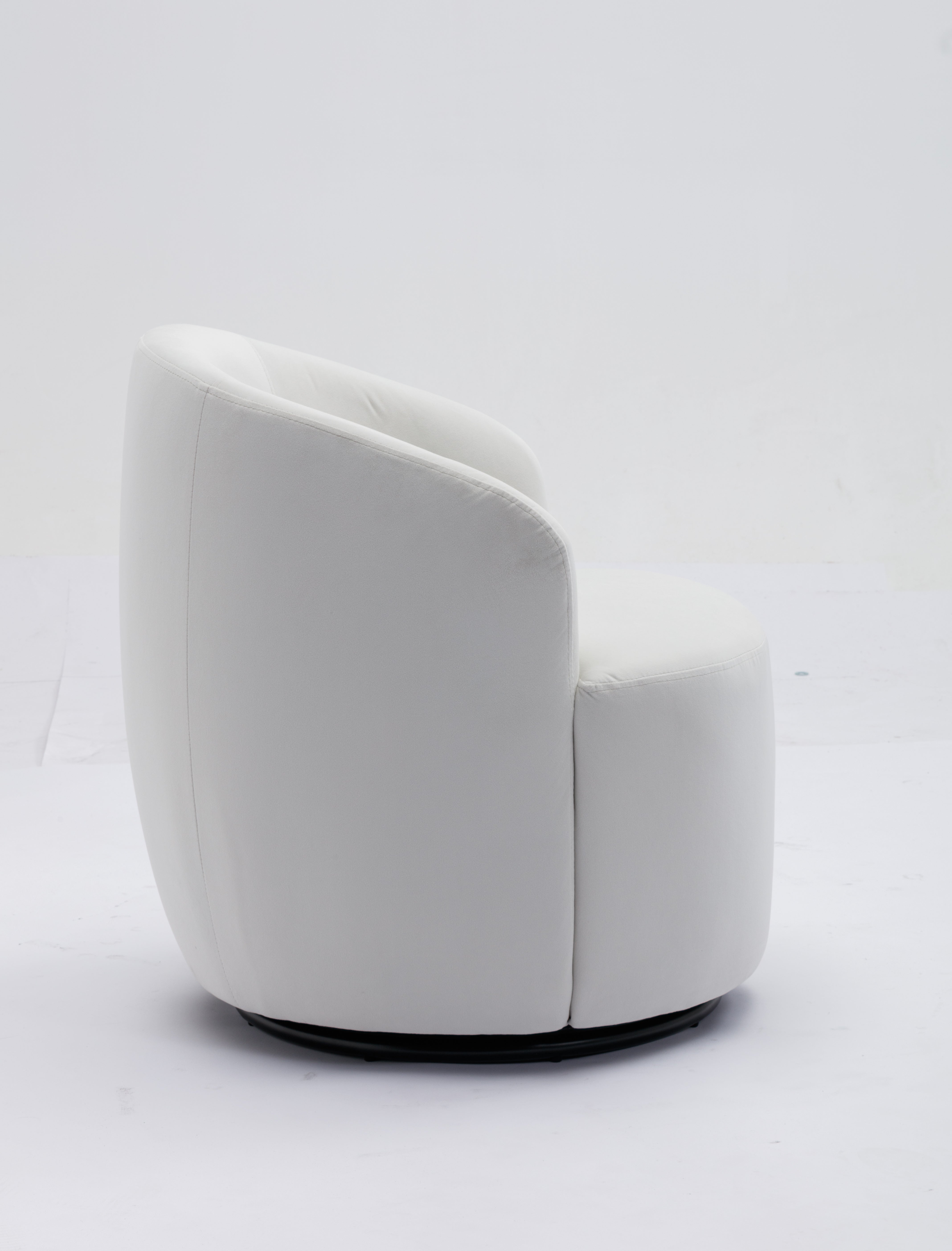 Swivel Barrel Accent Chair with Velvet Fabric