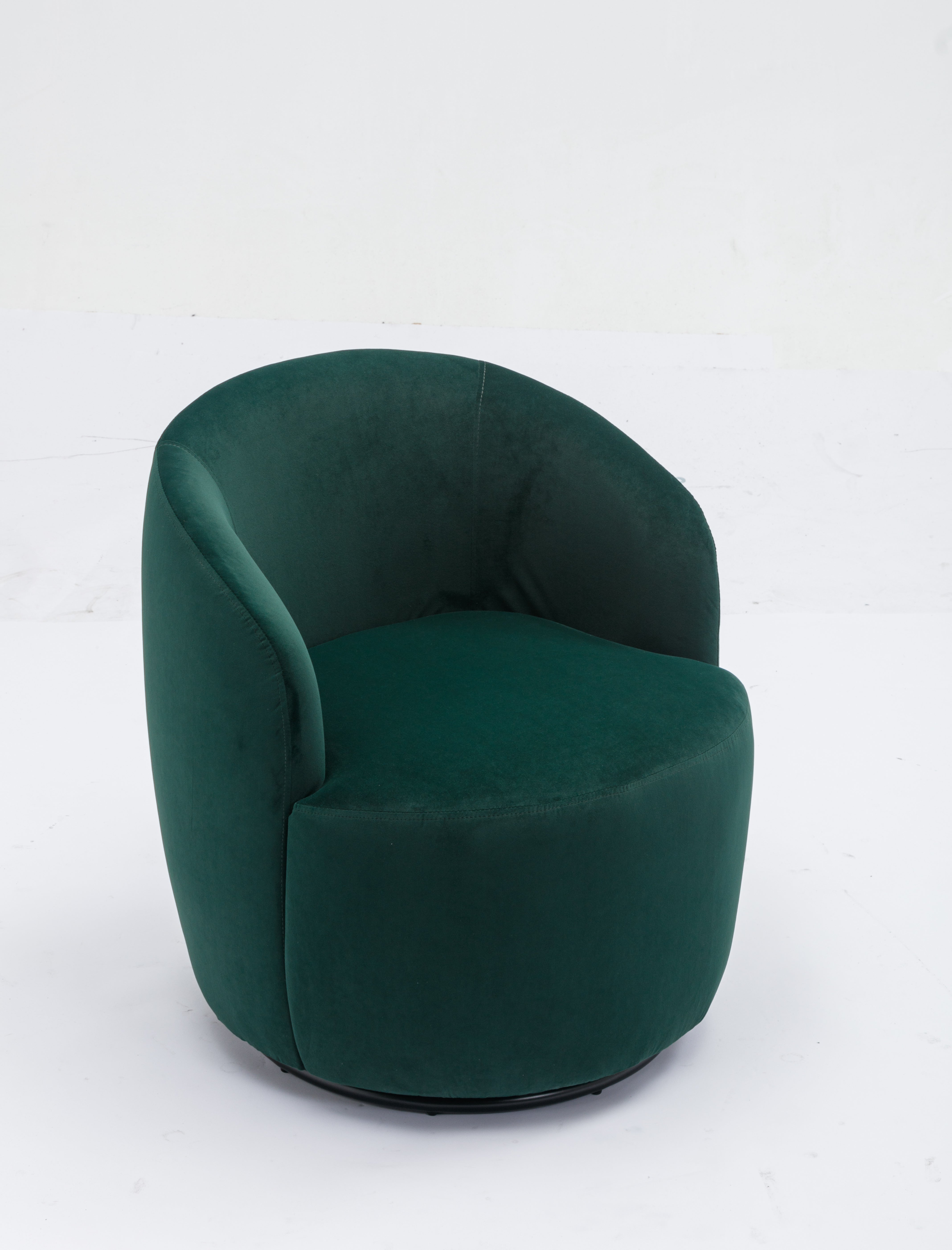 Swivel Barrel Accent Chair with Velvet Fabric