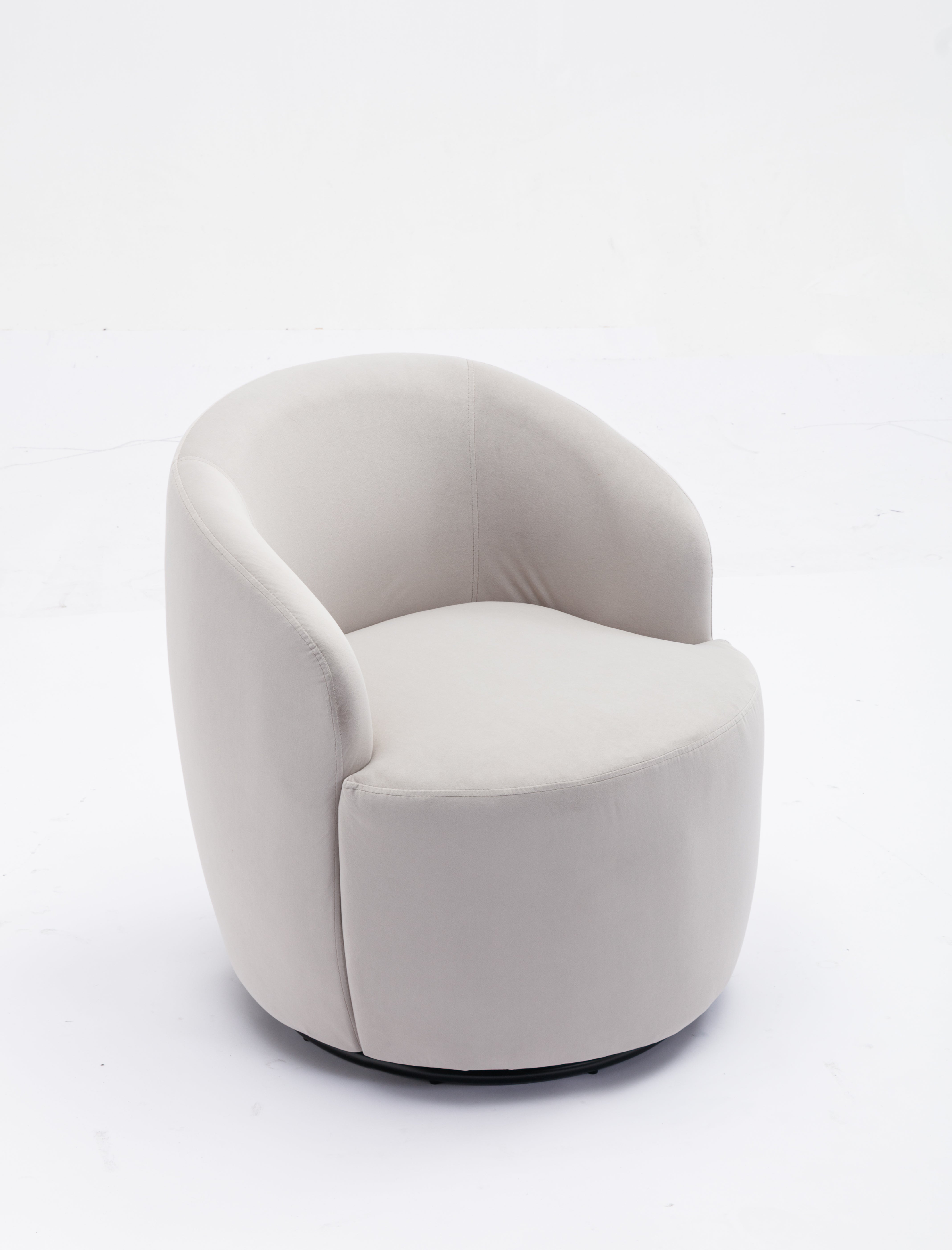 Swivel Barrel Accent Chair with Velvet Fabric