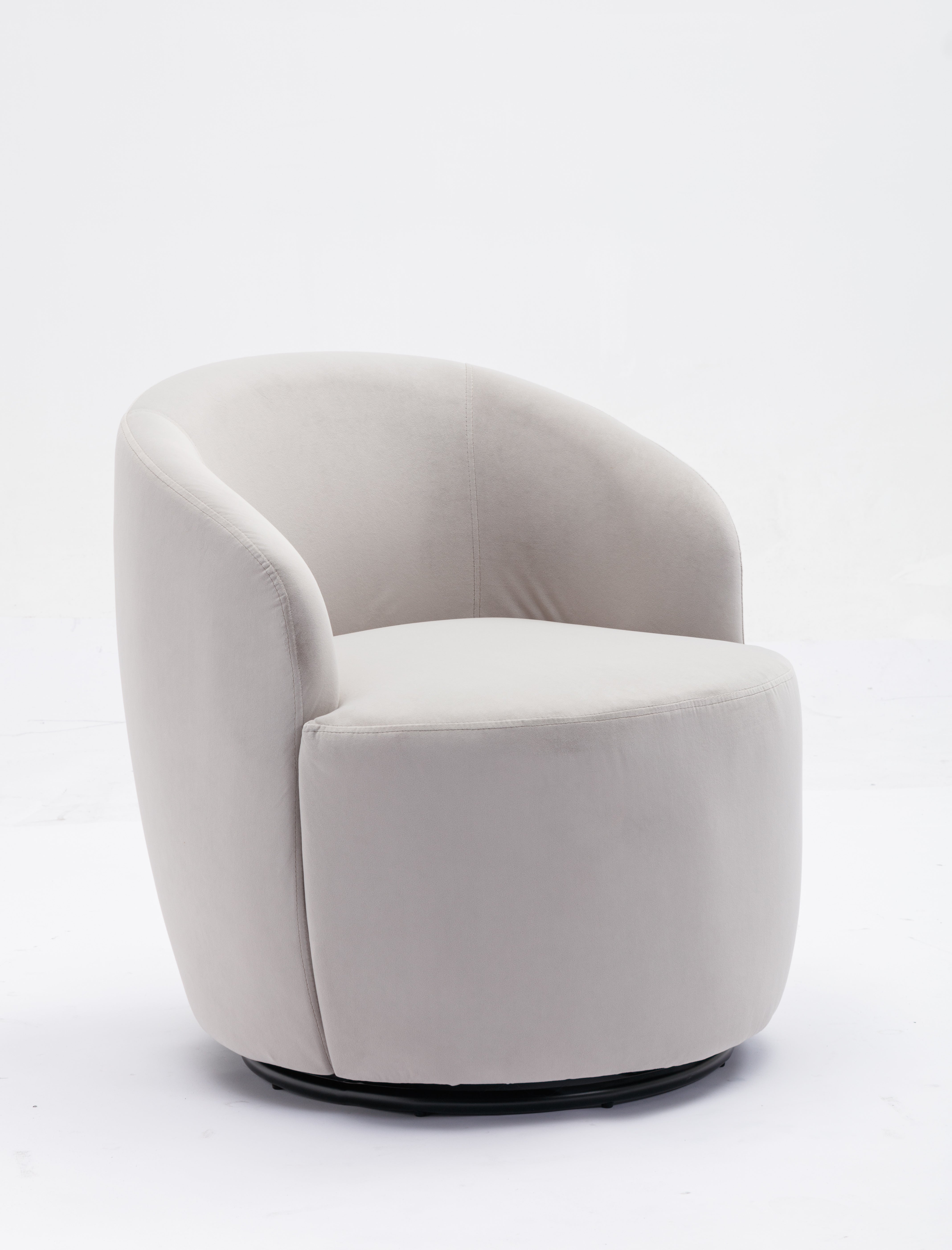 Swivel Barrel Accent Chair with Velvet Fabric