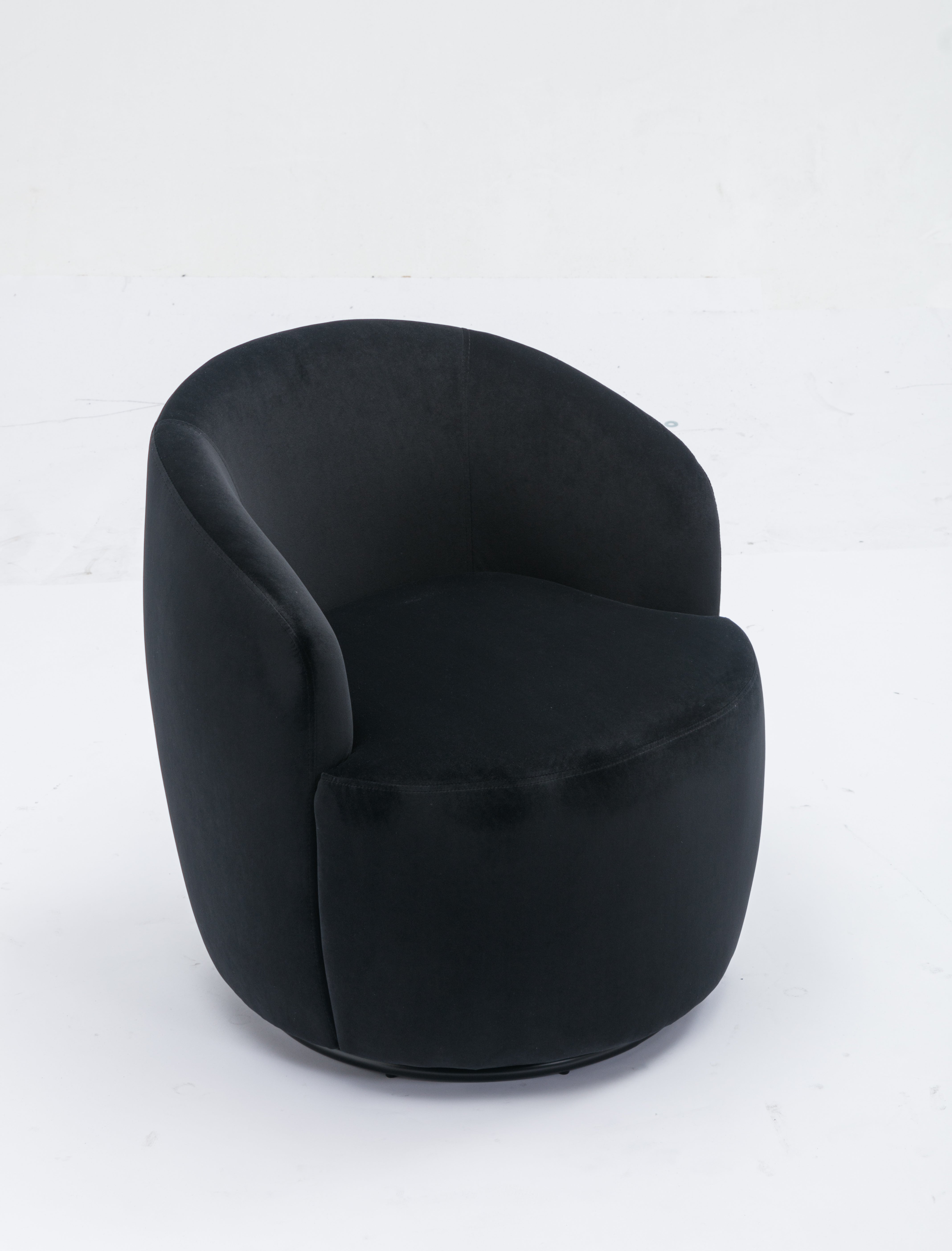 Swivel Barrel Accent Chair with Velvet Fabric