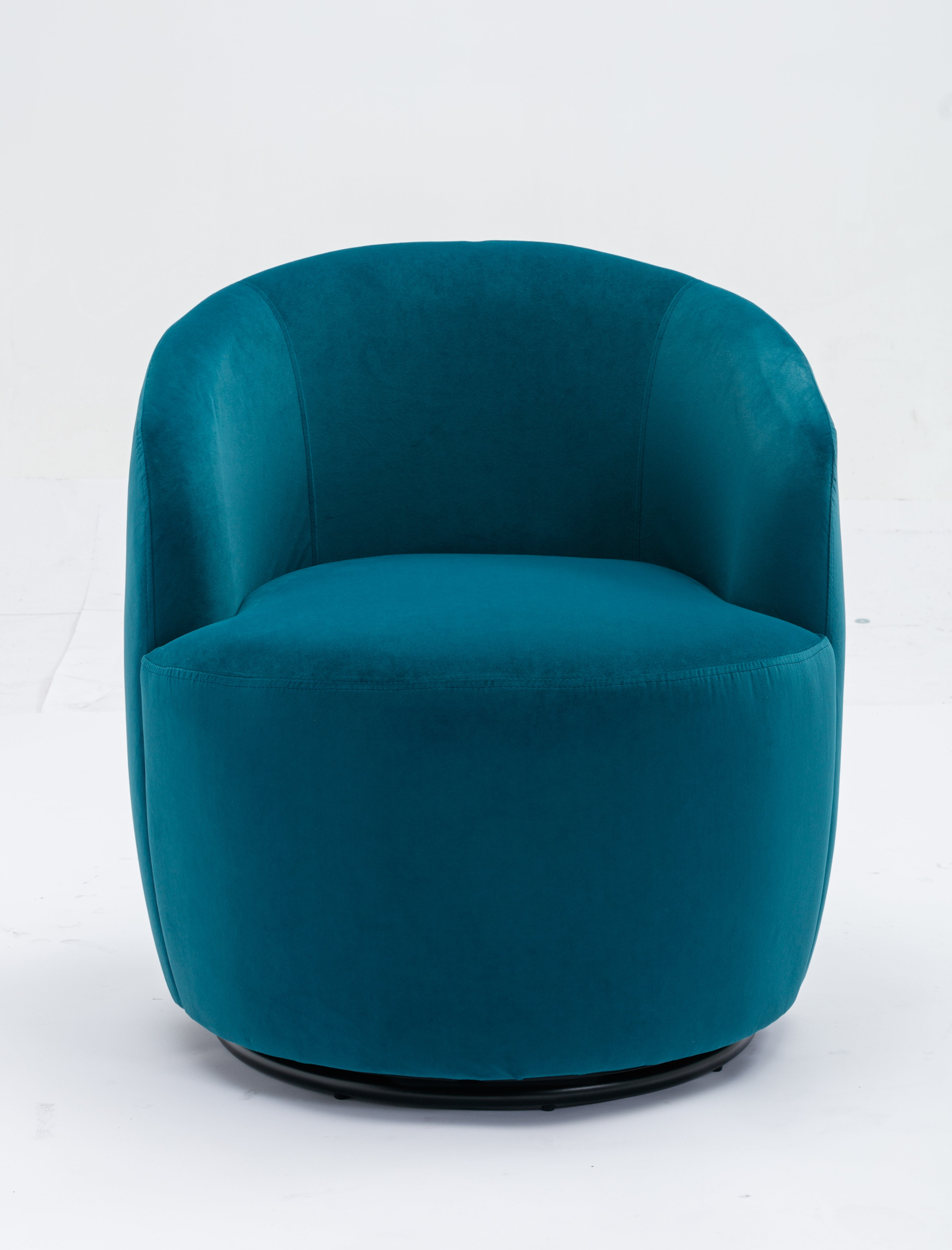 Swivel Barrel Accent Chair with Velvet Fabric