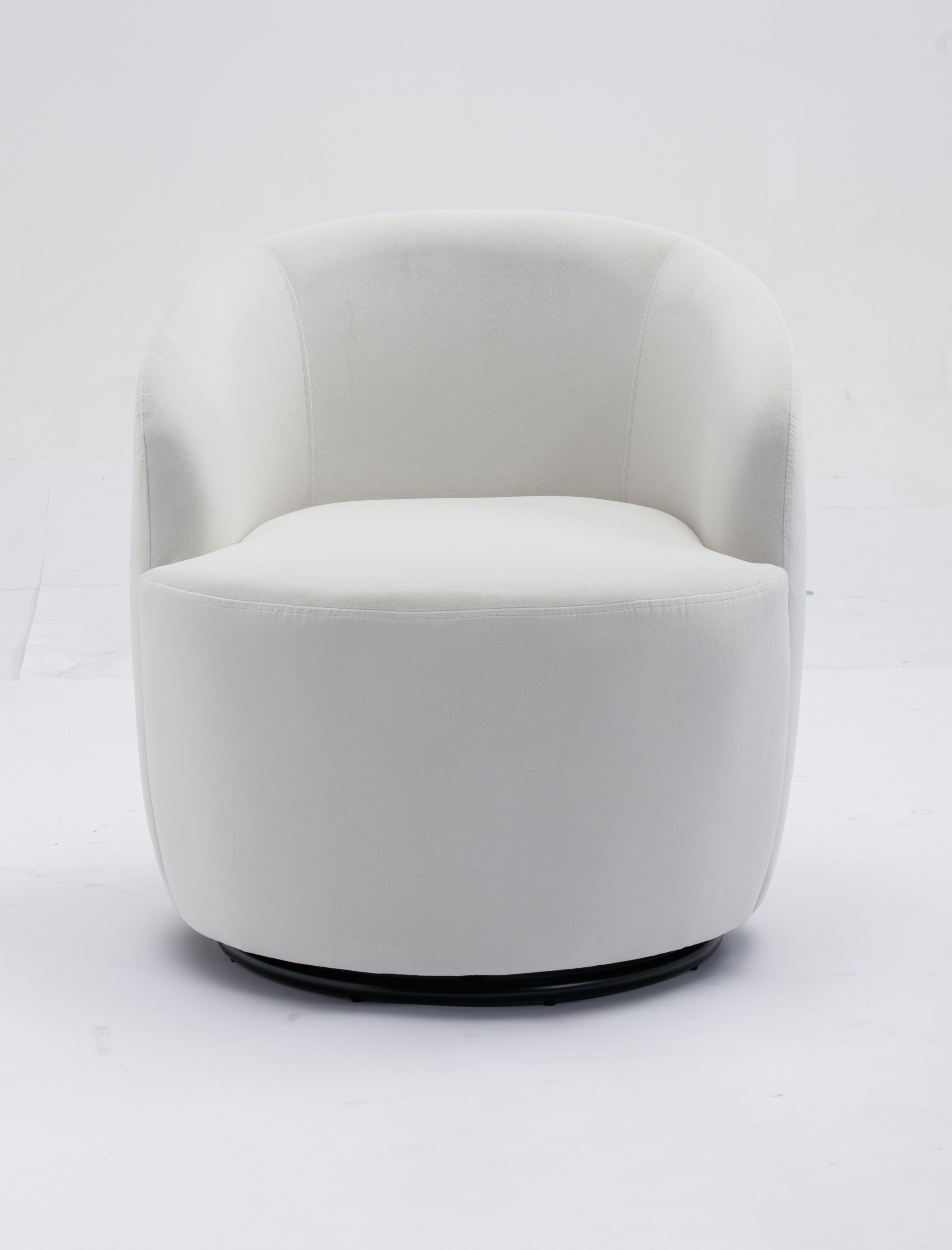 Swivel Barrel Accent Chair with Velvet Fabric
