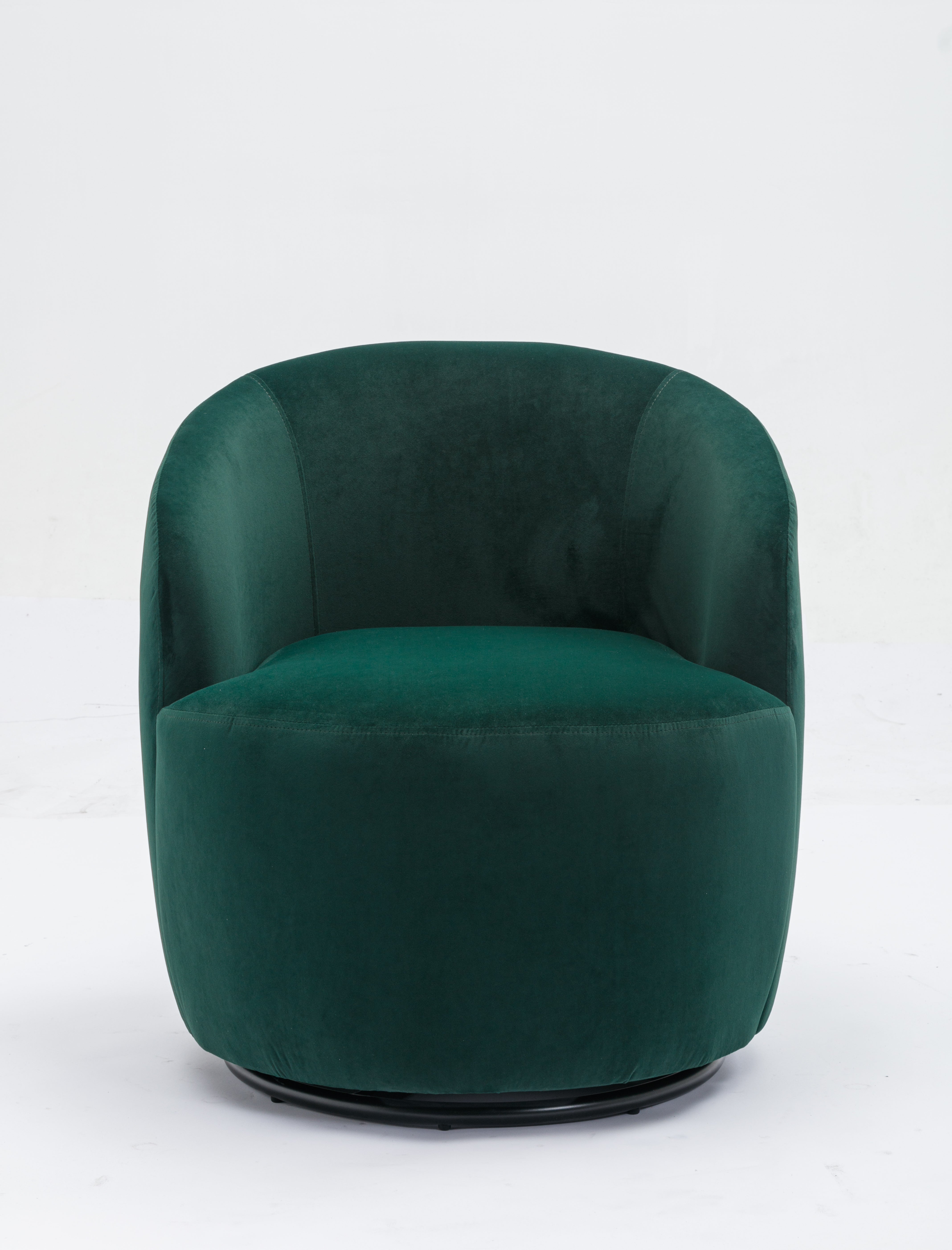 Swivel Barrel Accent Chair with Velvet Fabric