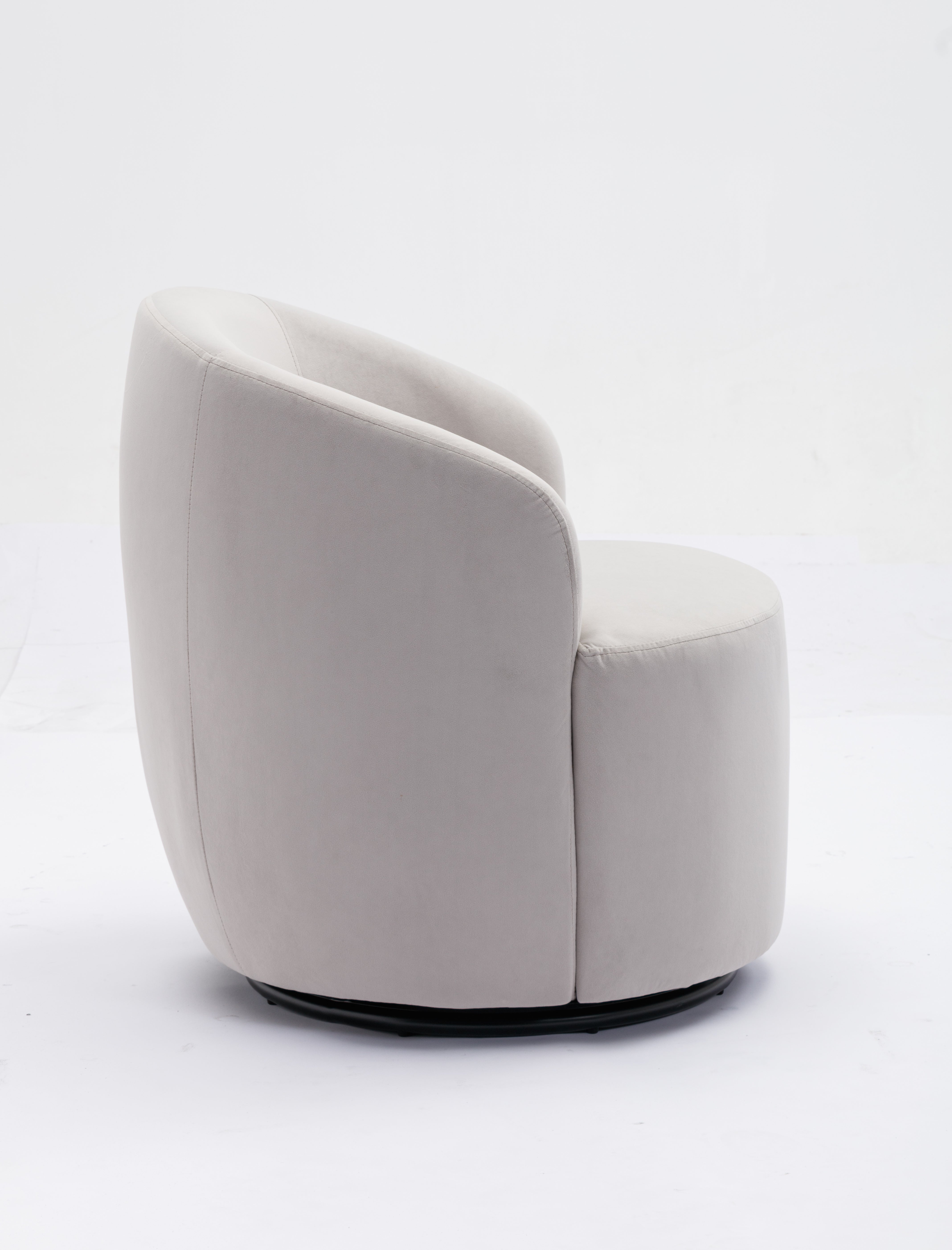 Swivel Barrel Accent Chair with Velvet Fabric