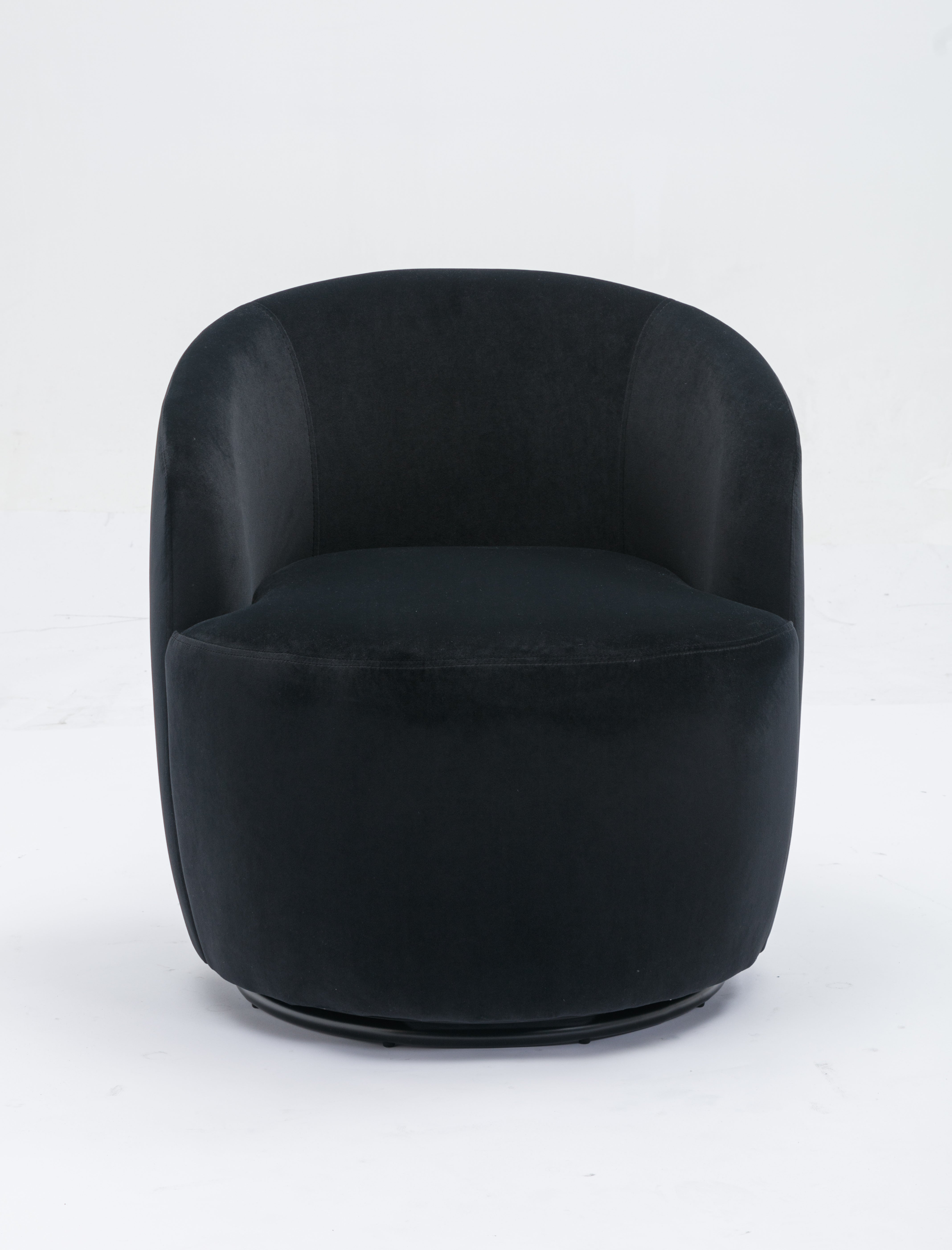 Swivel Barrel Accent Chair with Velvet Fabric