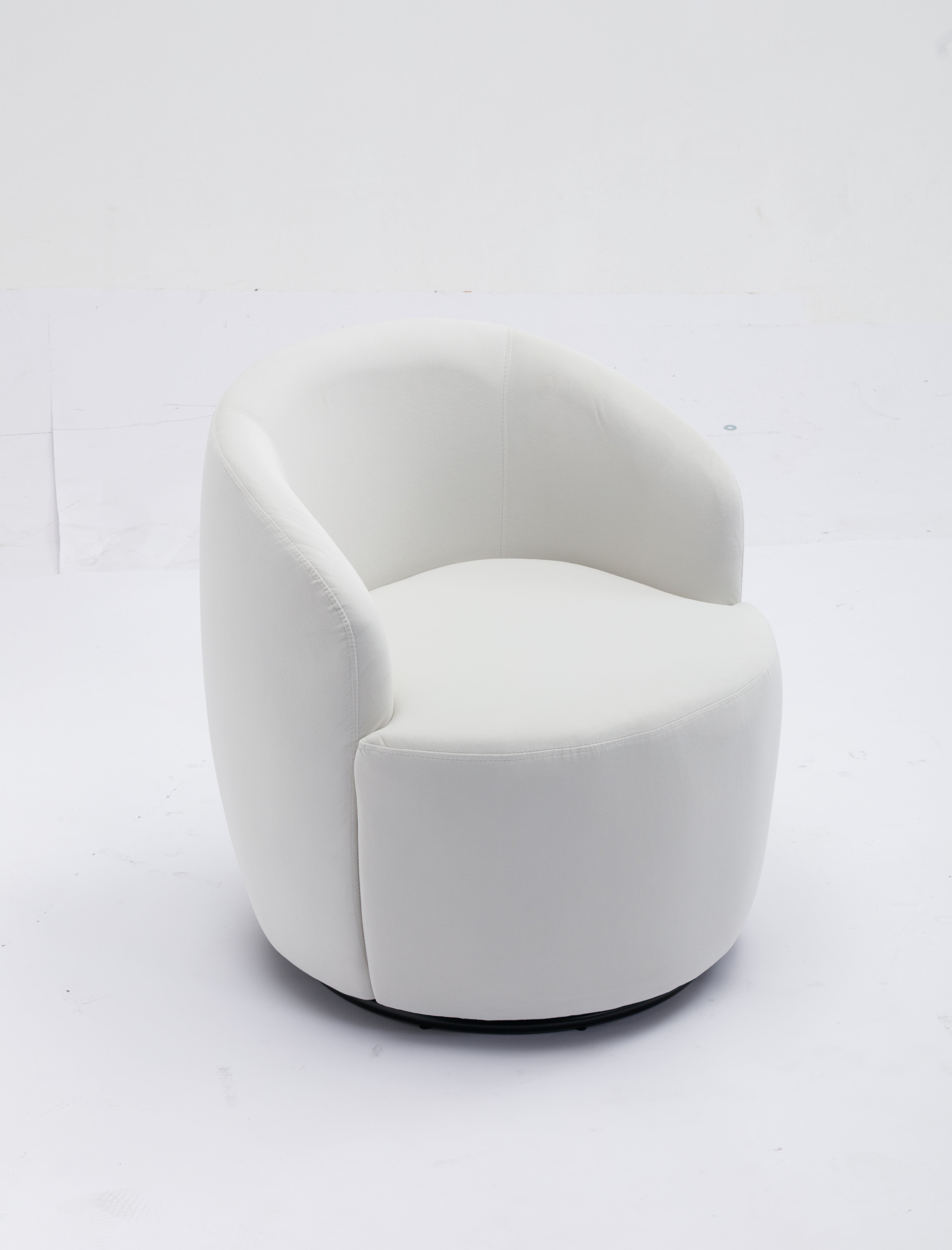 Swivel Barrel Accent Chair with Velvet Fabric