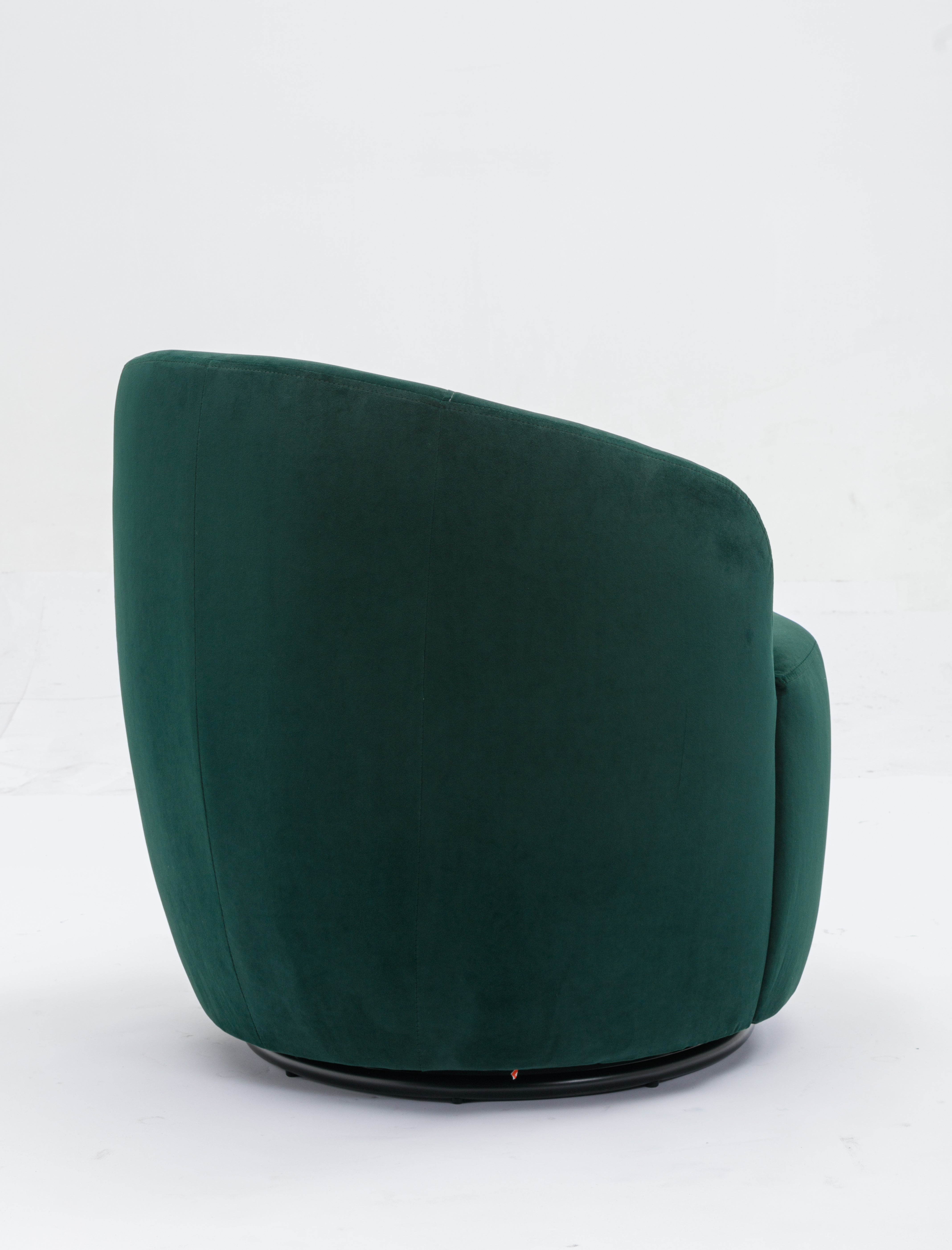 Swivel Barrel Accent Chair with Velvet Fabric