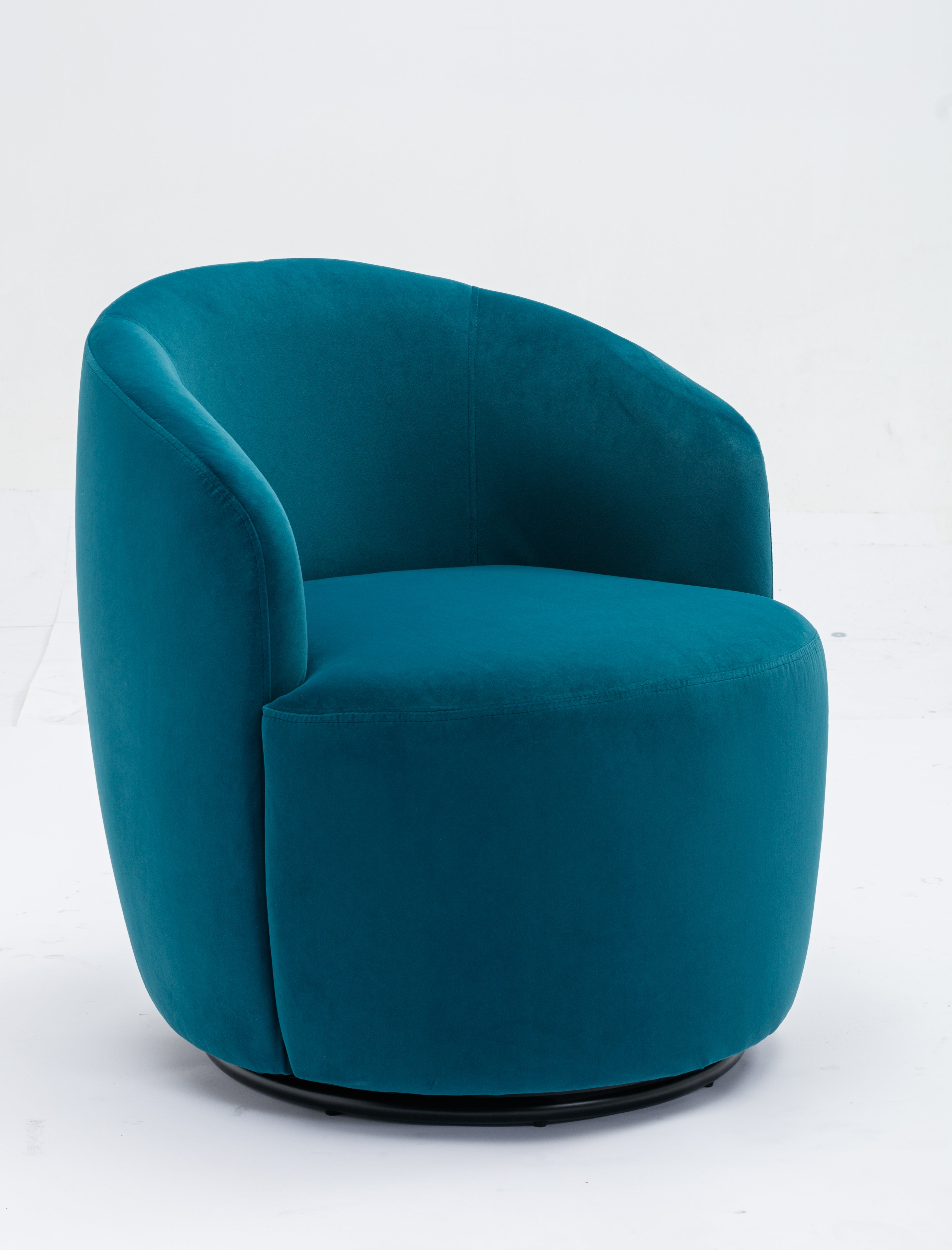 Swivel Barrel Accent Chair with Velvet Fabric