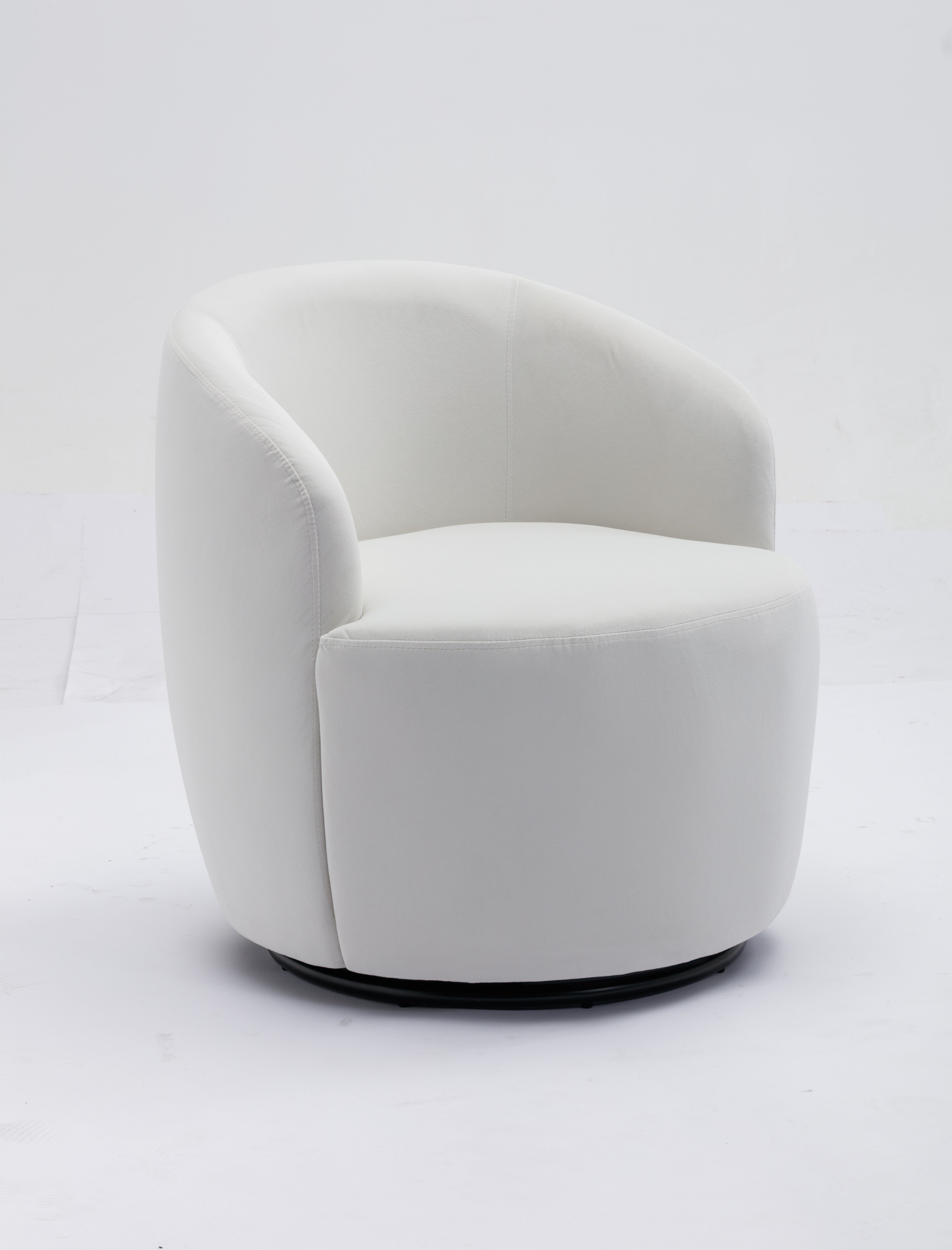 Swivel Barrel Accent Chair with Velvet Fabric