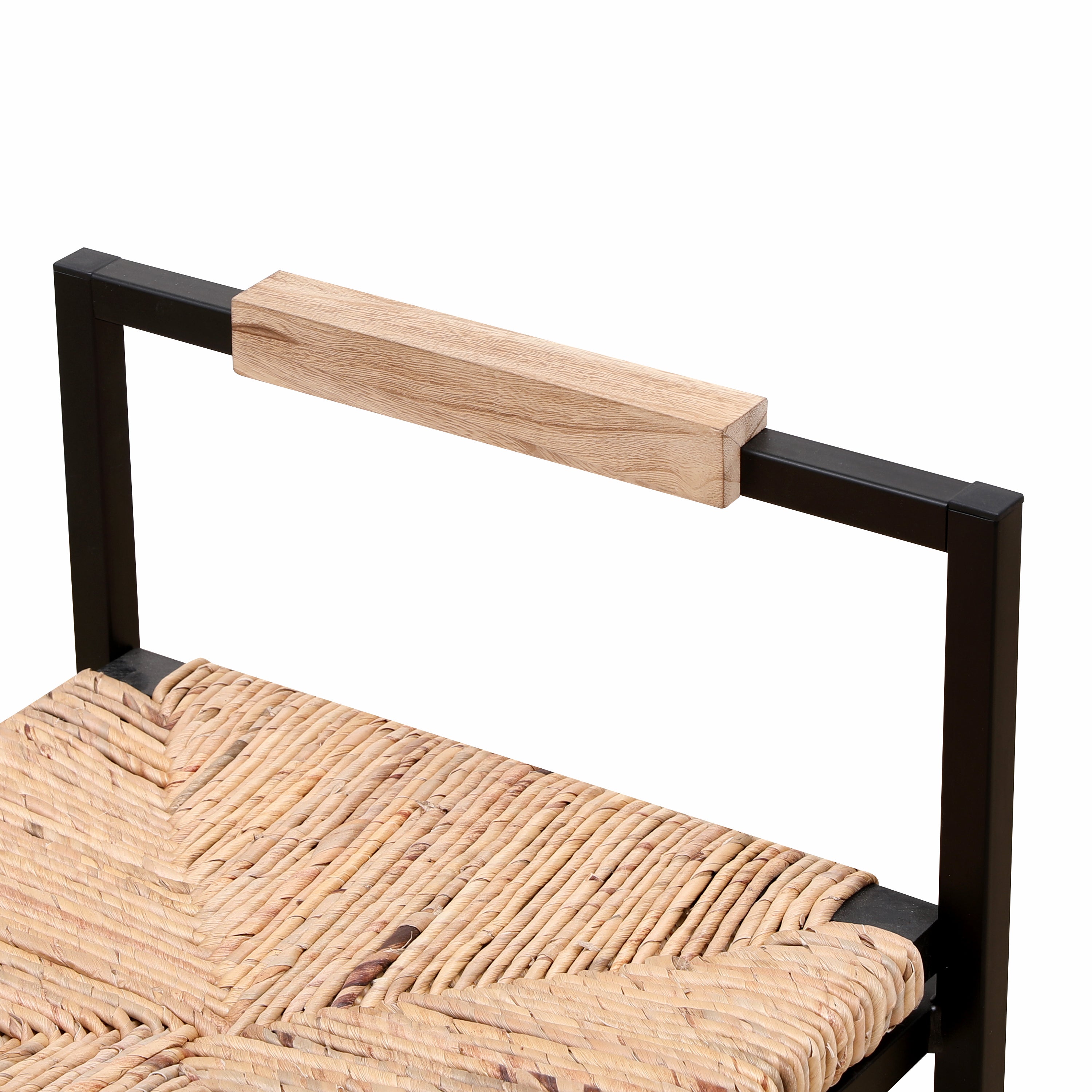 Water Hyacinth Woven Counter Stools, Set of 2