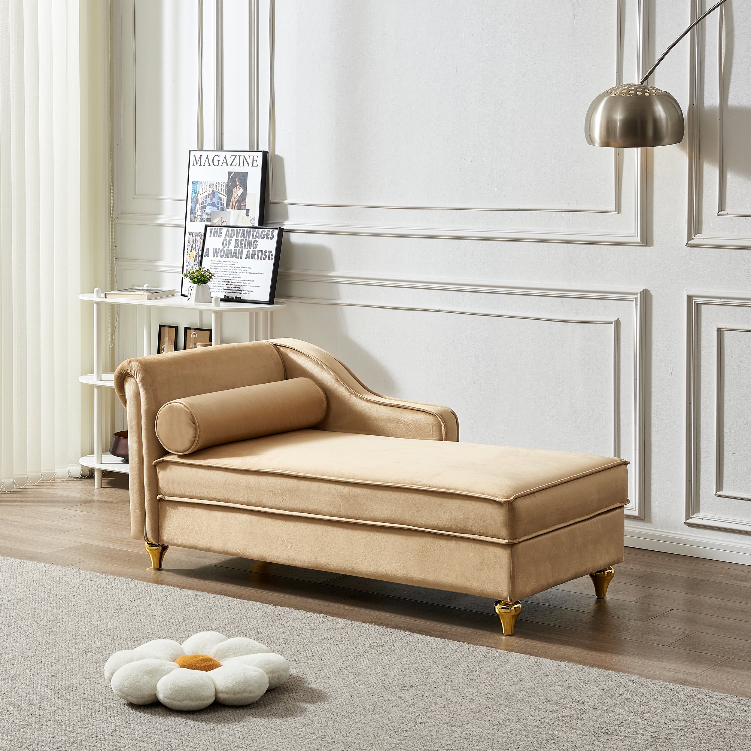 Glam Velvet Upholstered Chaise Lounge Chair