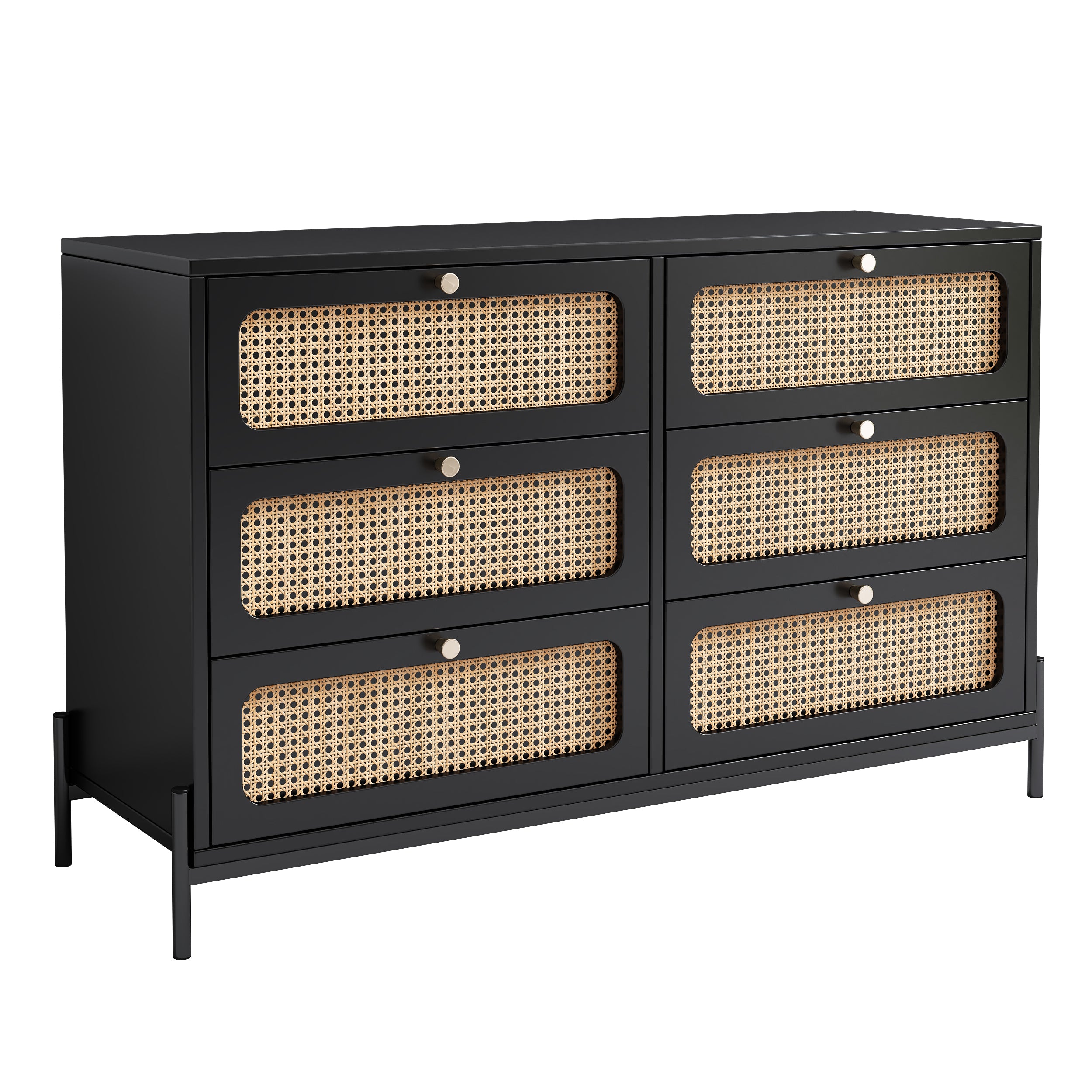 Modern Cannage Rattan Storage Cabinet