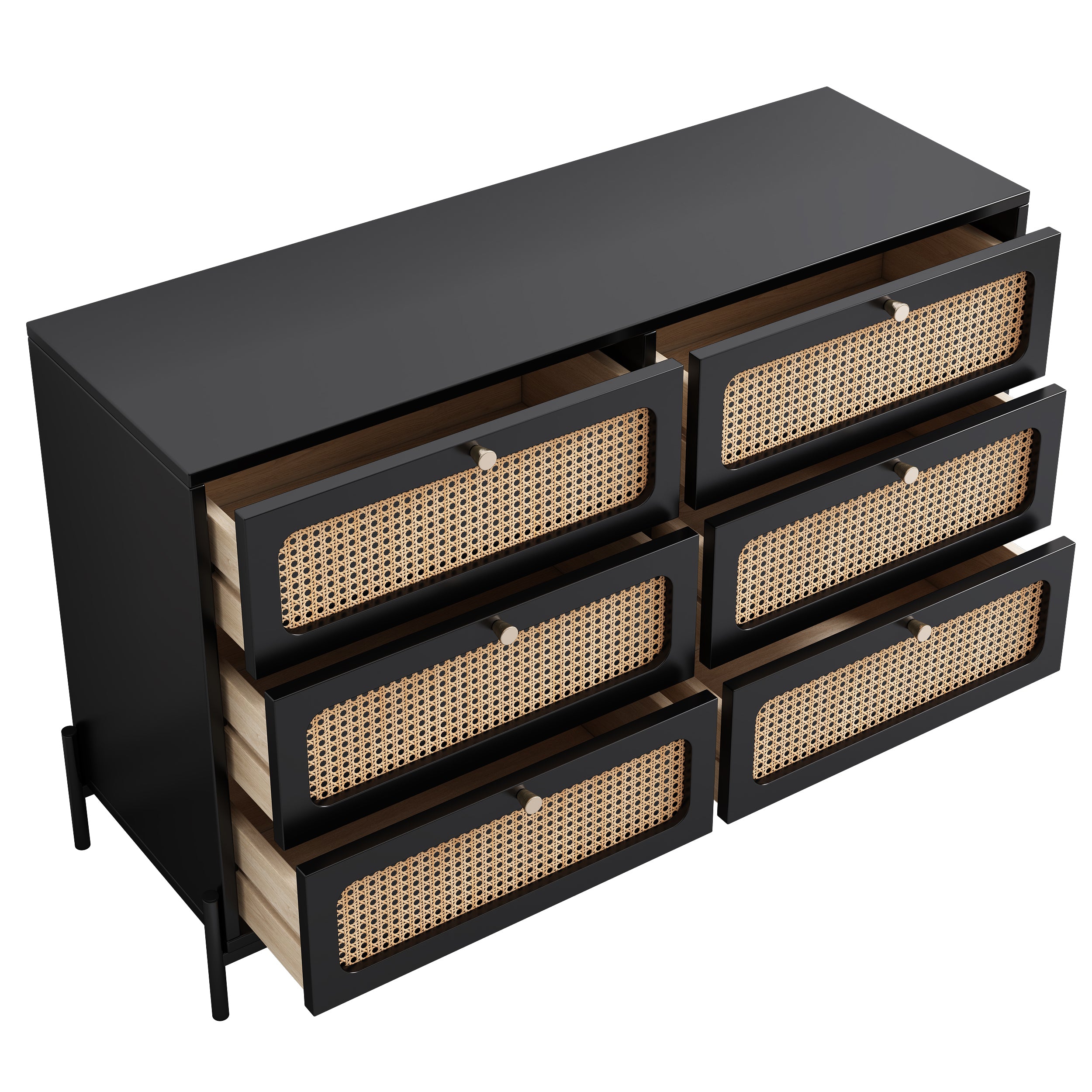 Modern Cannage Rattan Storage Cabinet