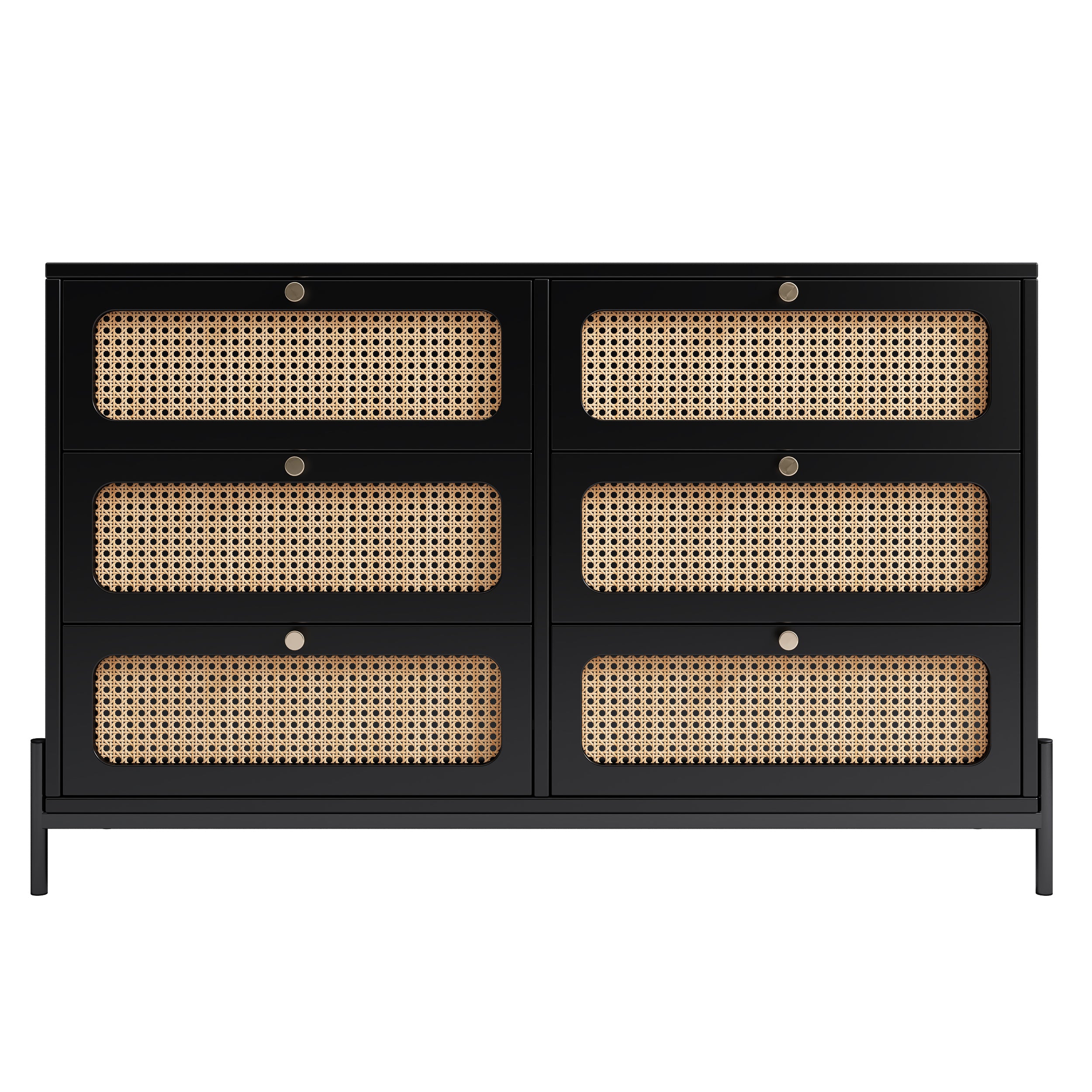 Modern Cannage Rattan Storage Cabinet