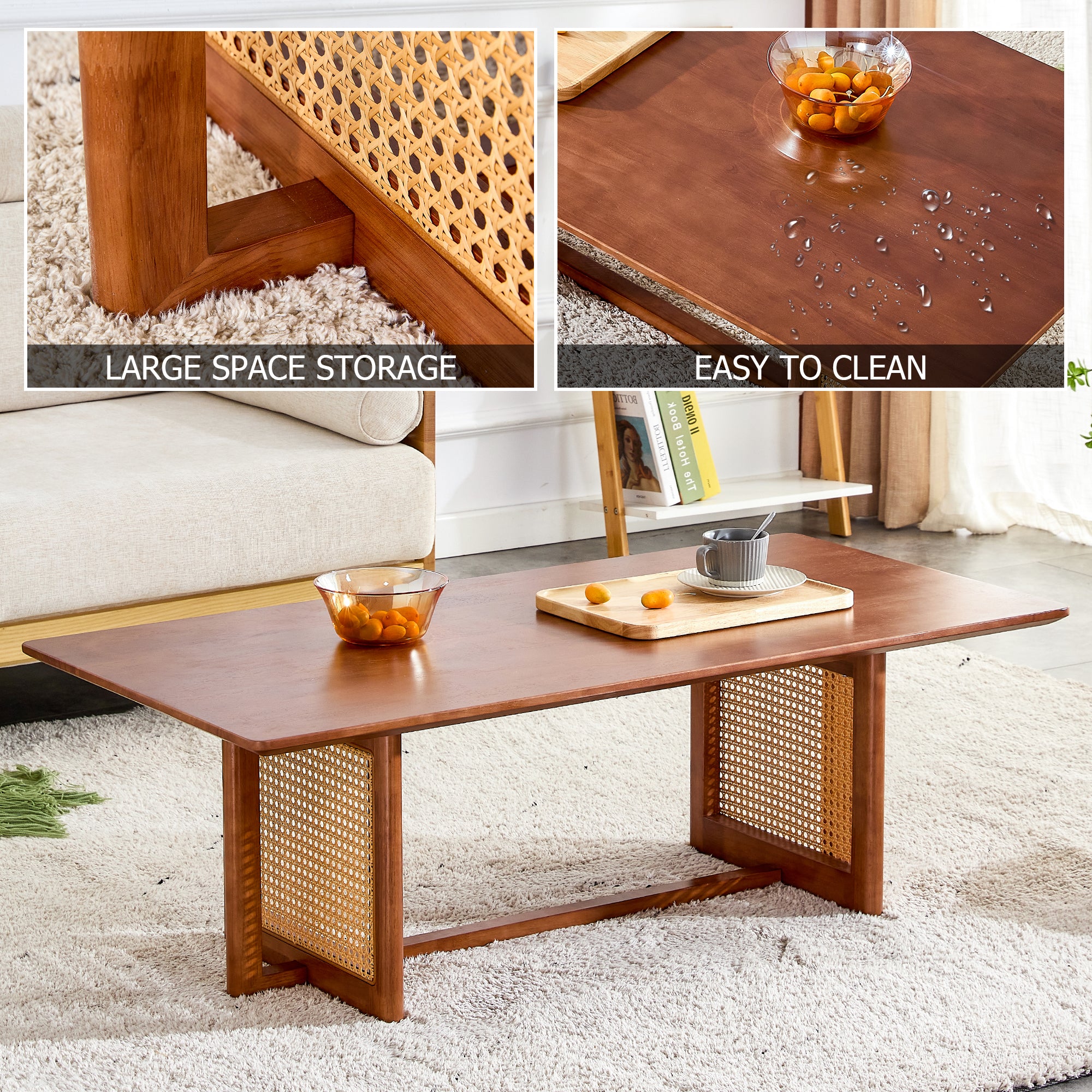 Rattan Solid Wood Coffee Table