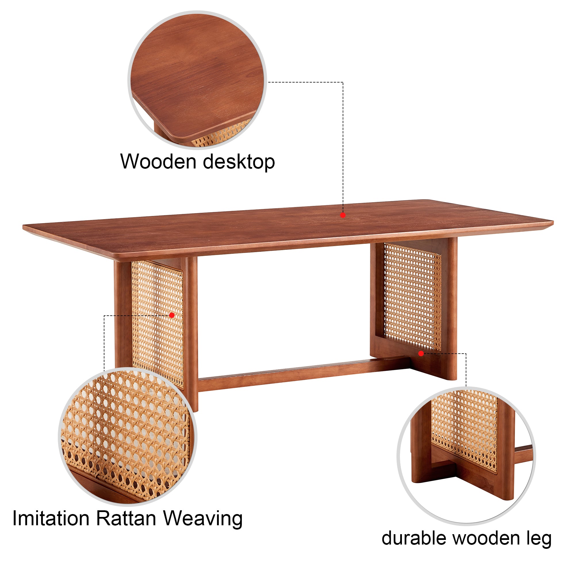 Rattan Solid Wood Coffee Table