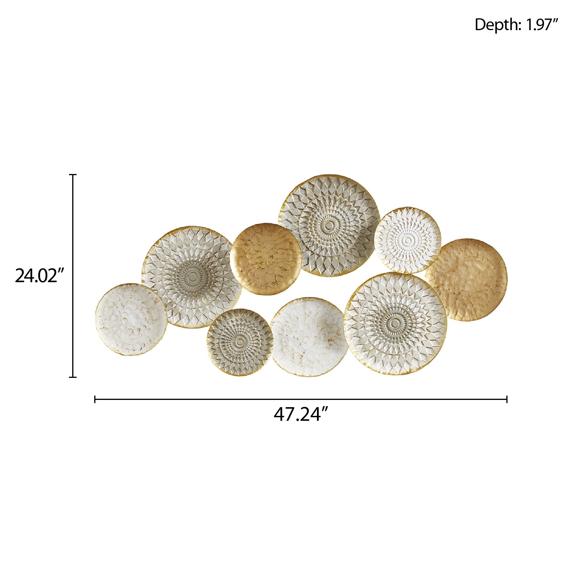 Madison Park Geometric Metal Discs Wall Decor - Thumbnail 3