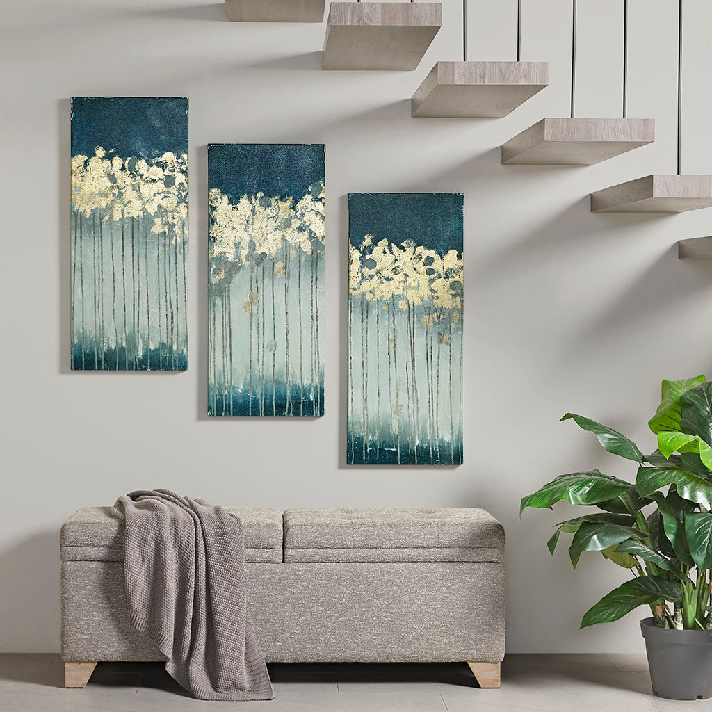 Gold Foil Abstract 3-piece Canvas Wall Art Set