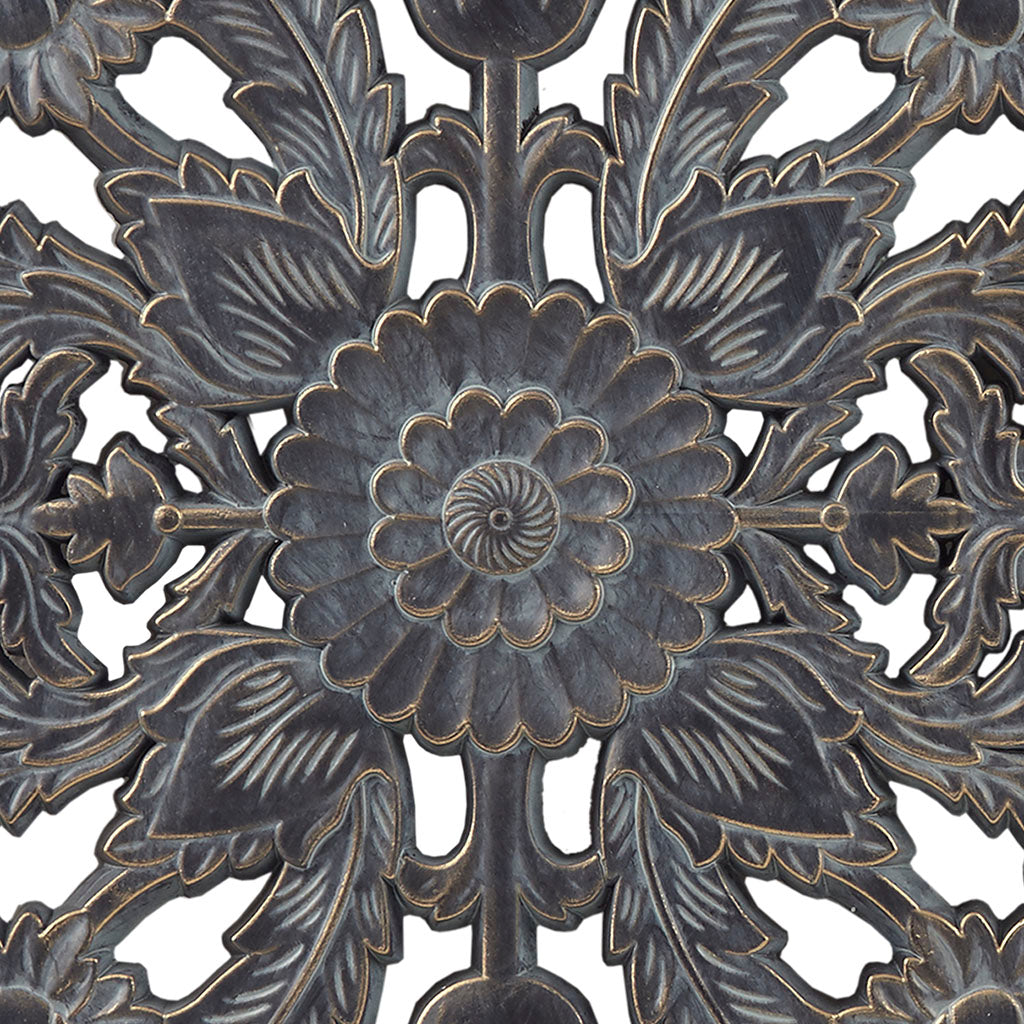 Distressed Carved Wood 2-piece Wall Decor Set