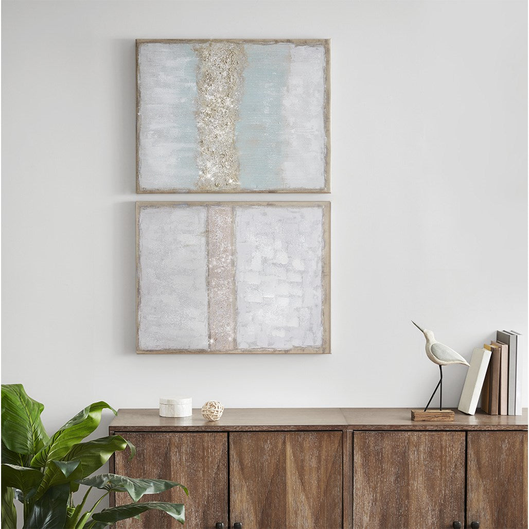 Hand Embellished Glitter 2-piece Canvas Wall Art Set