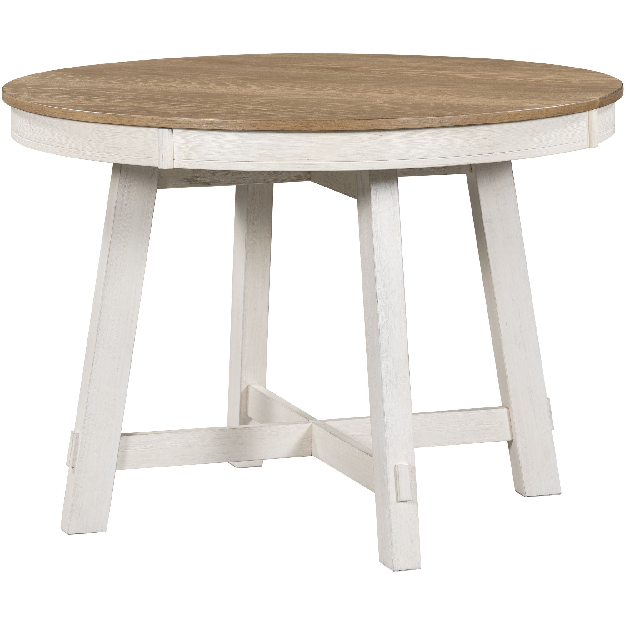 Gia Farmhouse Round Extendable Dining Table with 16" Leaf