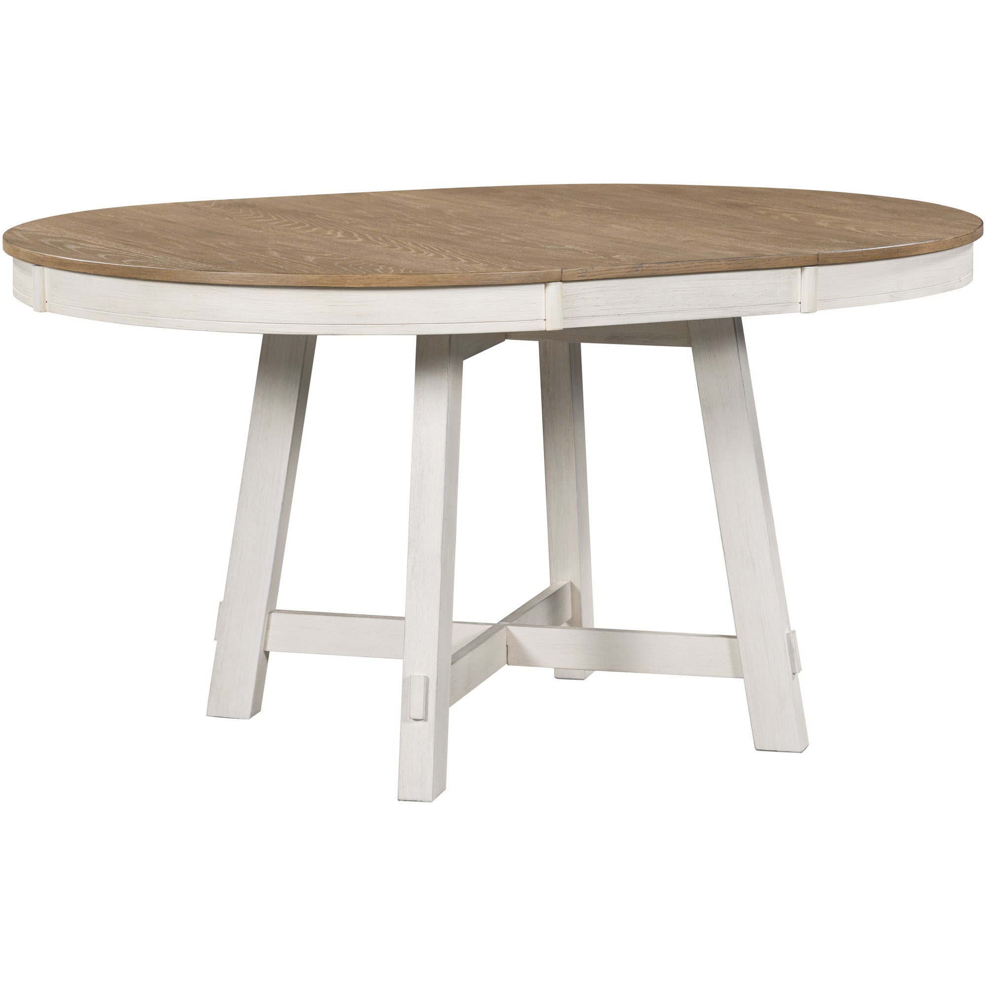 Gia Farmhouse Round Extendable Dining Table with 16" Leaf