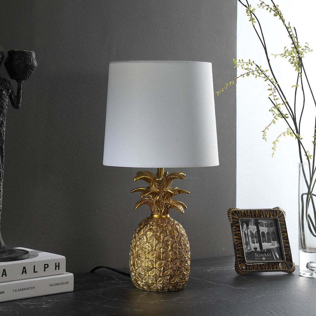 Golden Brass Tropical Heahea Pineapple Table Lamp