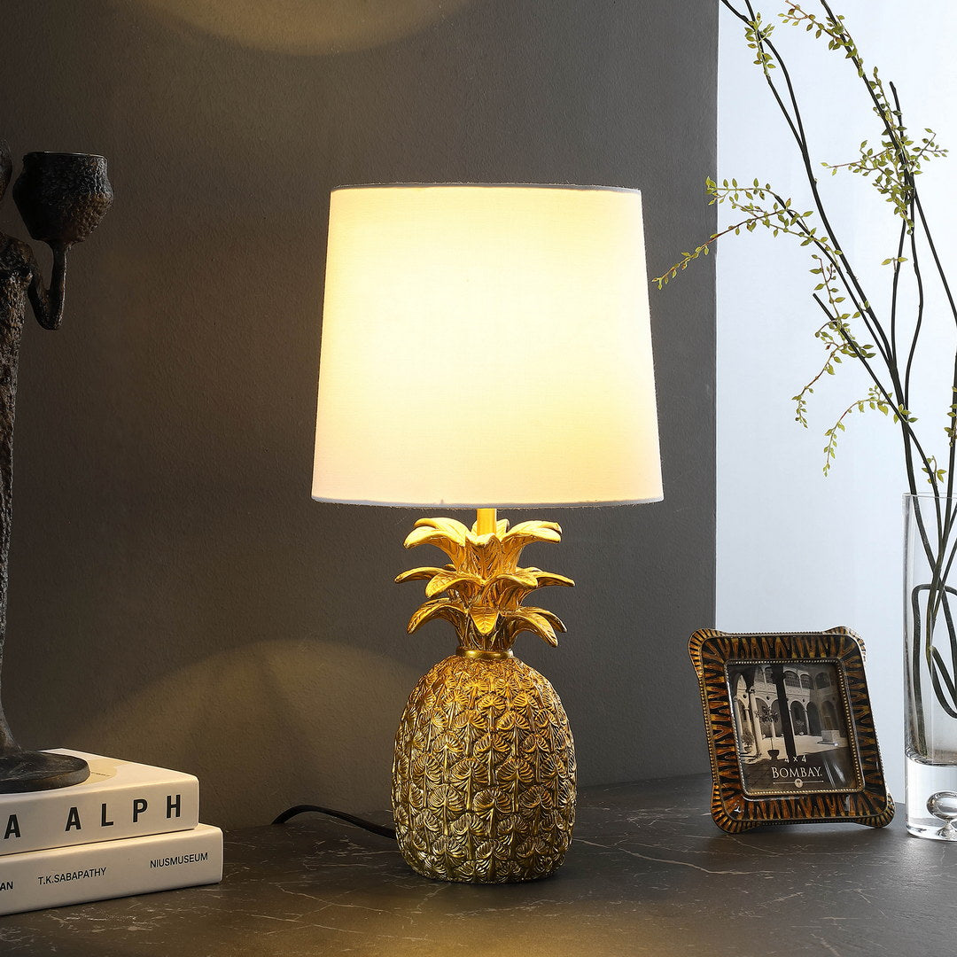 Golden Brass Tropical Heahea Pineapple Table Lamp