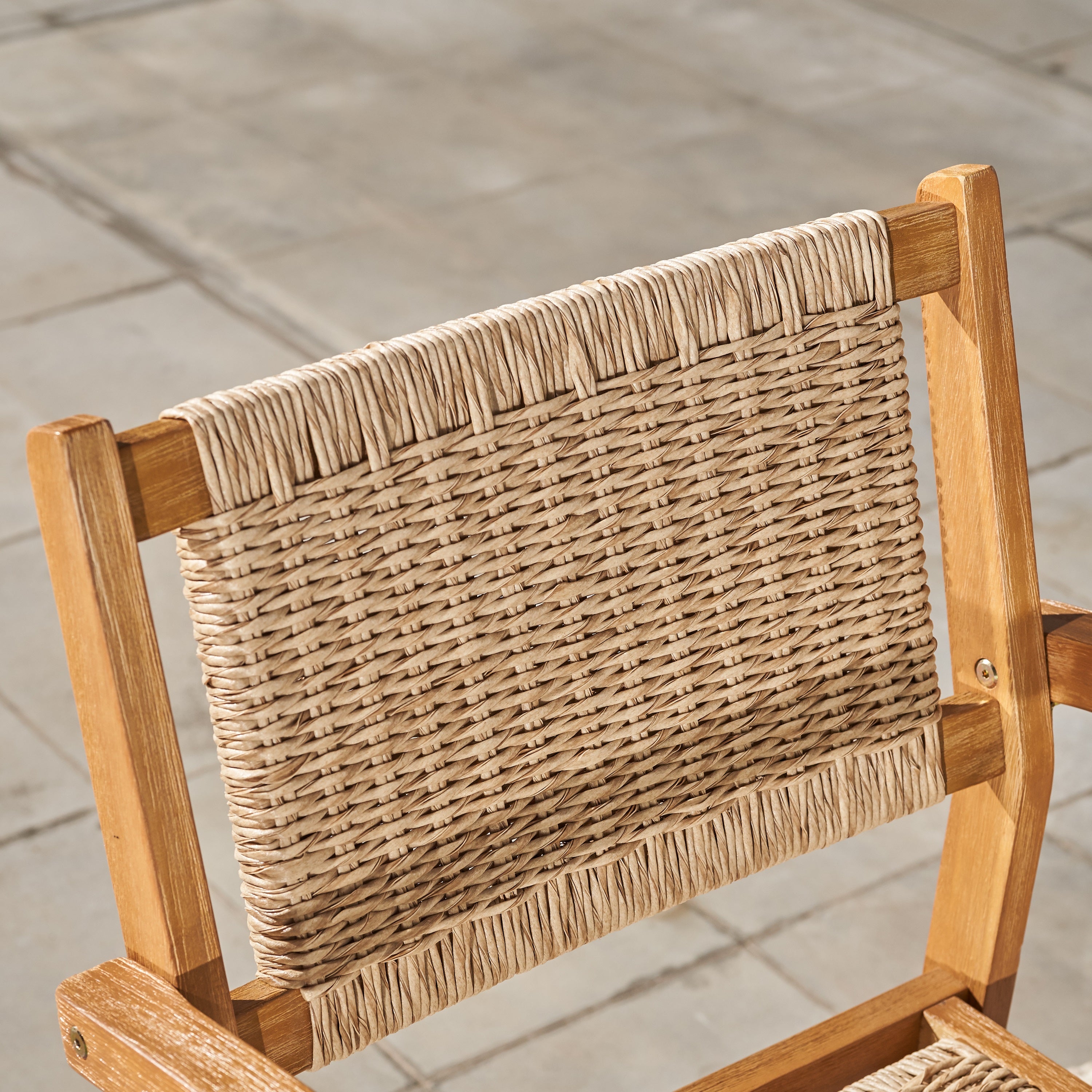 Mauricio Honey Wood Outdoor Dining Chairs, Set of 2