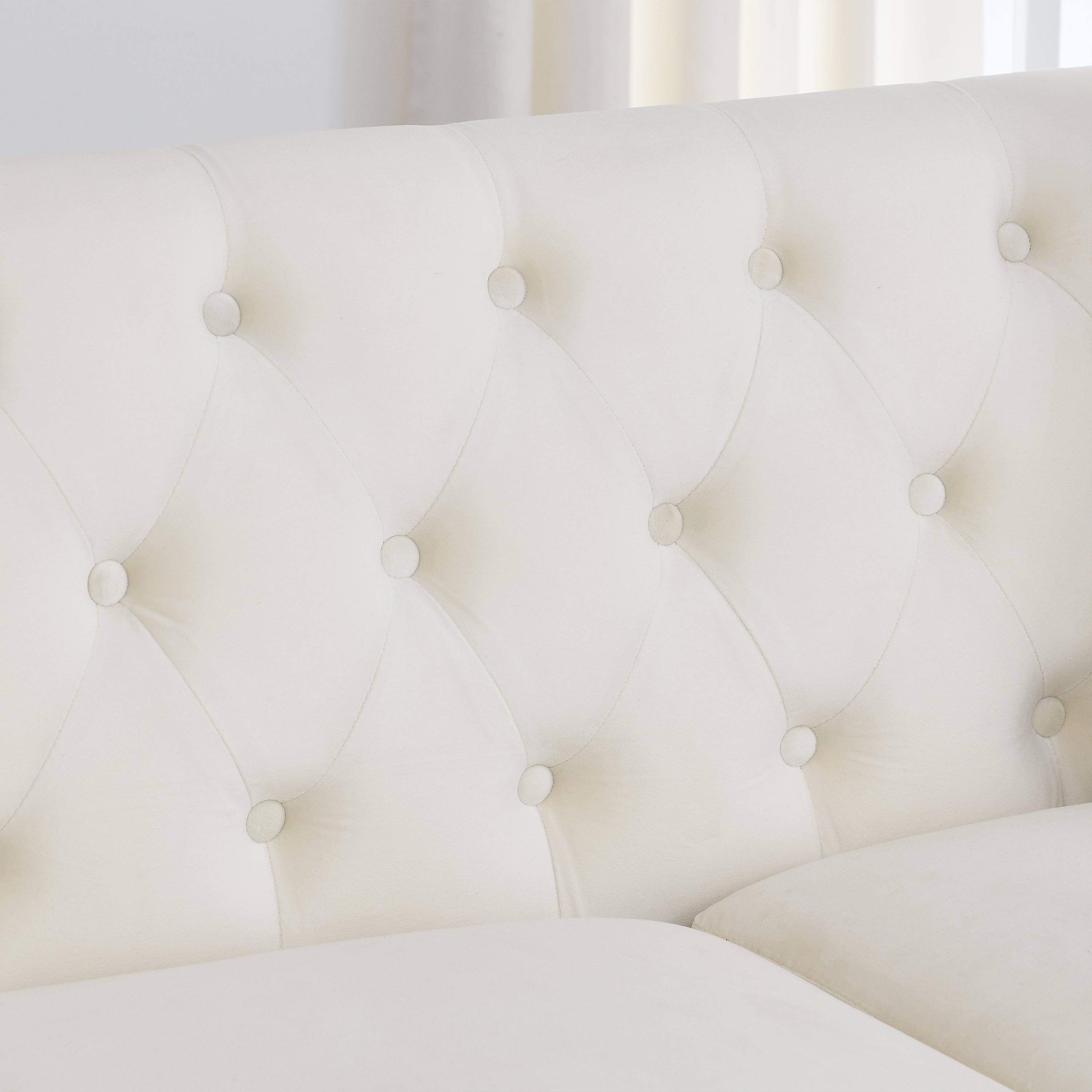 Chesterfield Modern Nailhead Tufted Velvet 2-Seater Sofa