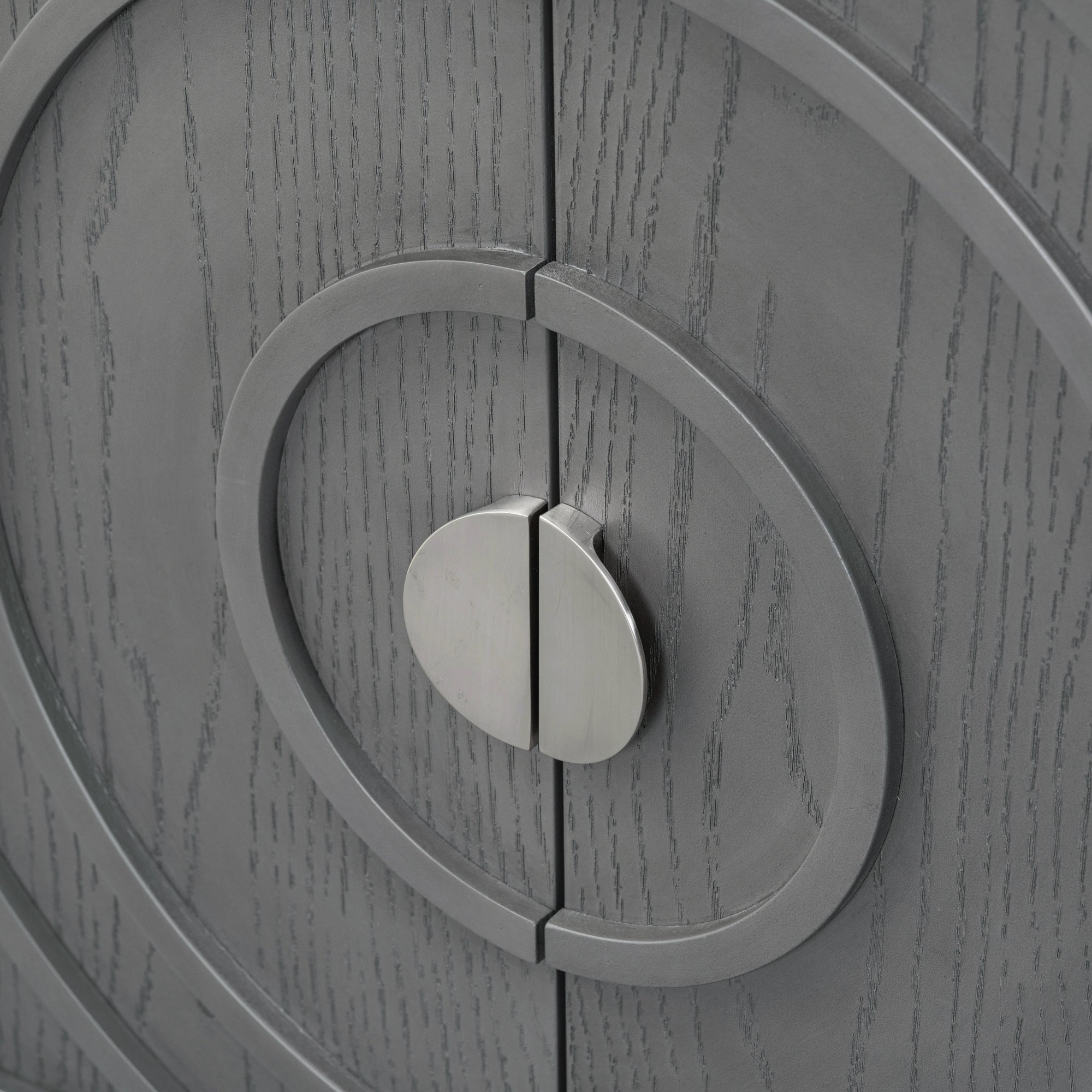 Circular Groove Design Retro Sideboard
