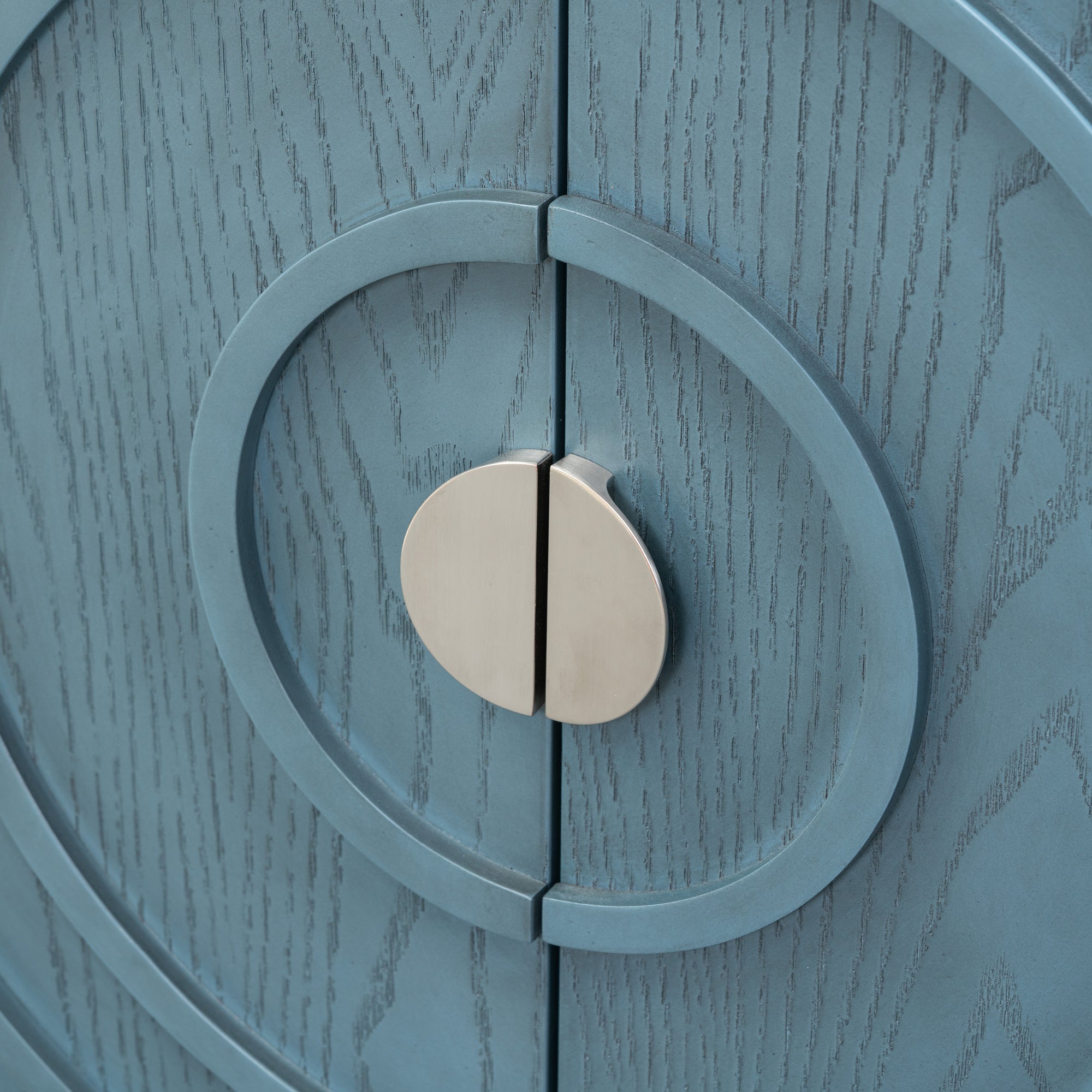 Circular Groove Design Retro Sideboard