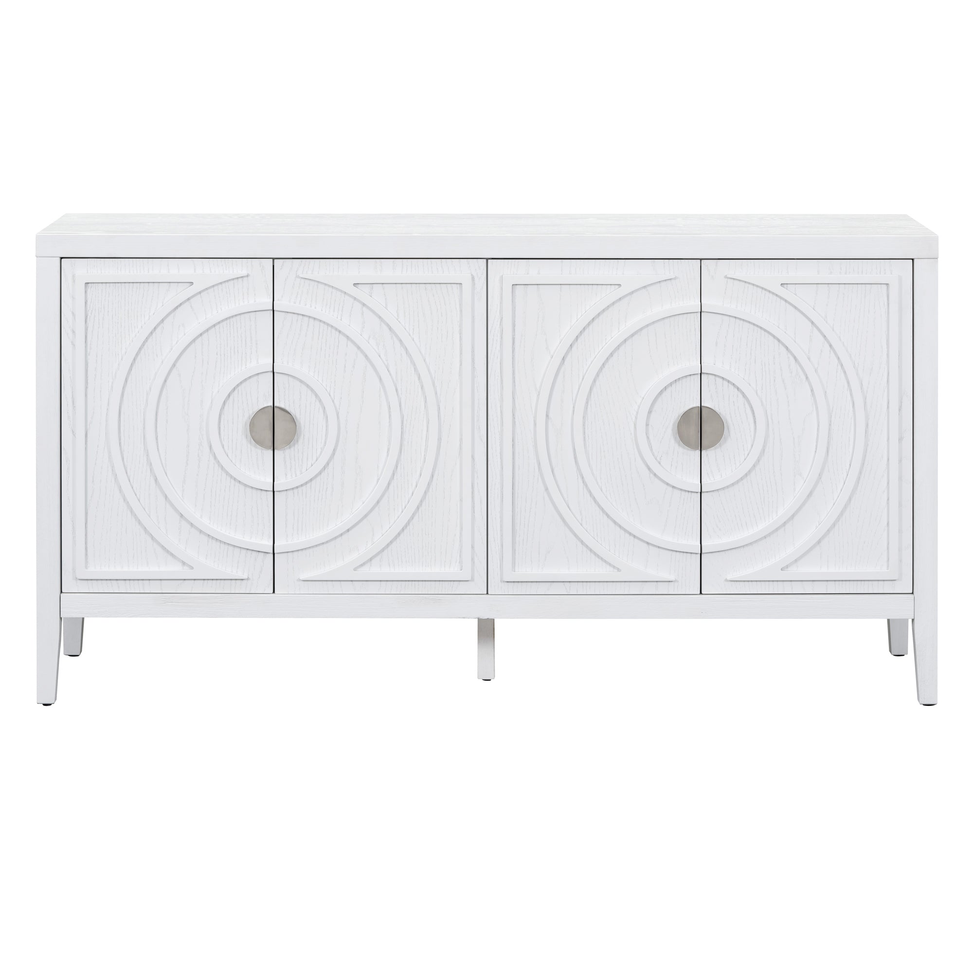 Circular Groove Design Retro Sideboard