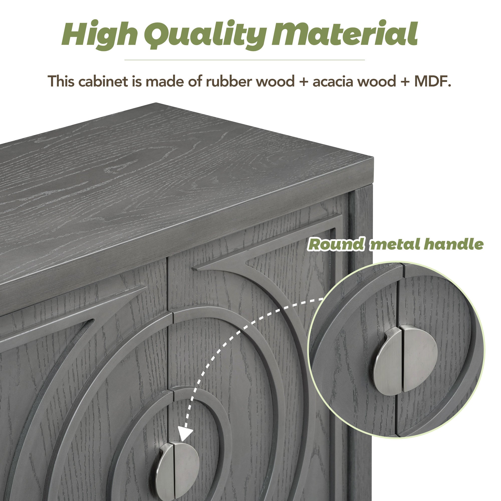 Circular Groove Design Retro Sideboard