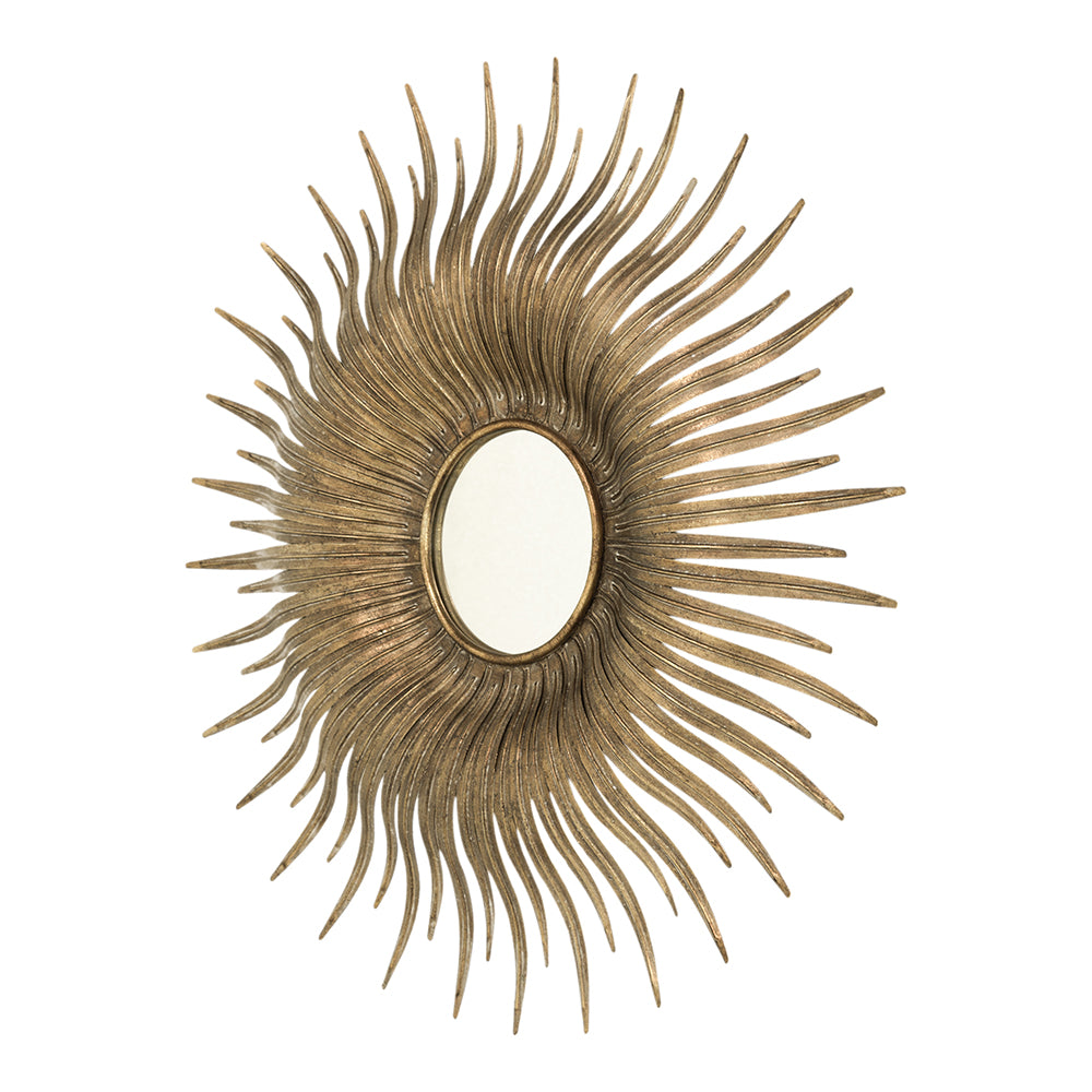 28.3' in Retro Design Gold Sunburst Metal Wall Mirror Decorative Mirror