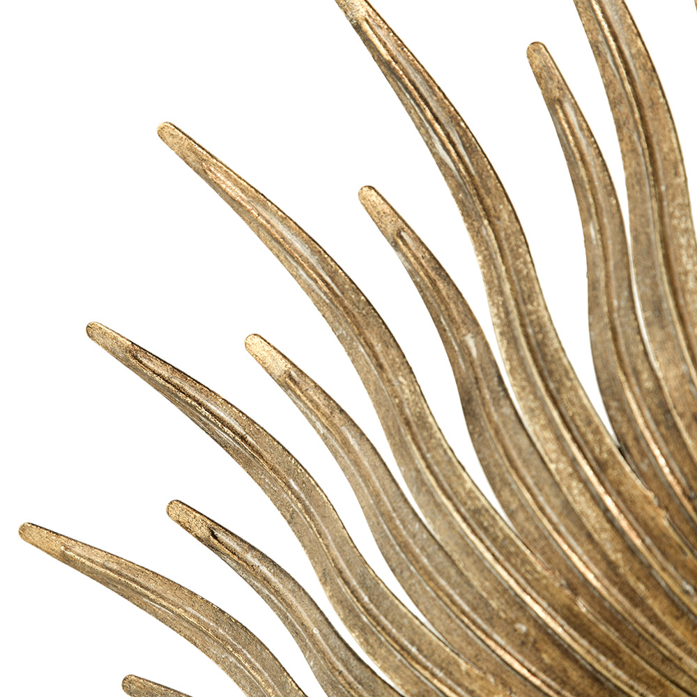 28.3' in Retro Design Gold Sunburst Metal Wall Mirror Decorative Mirror